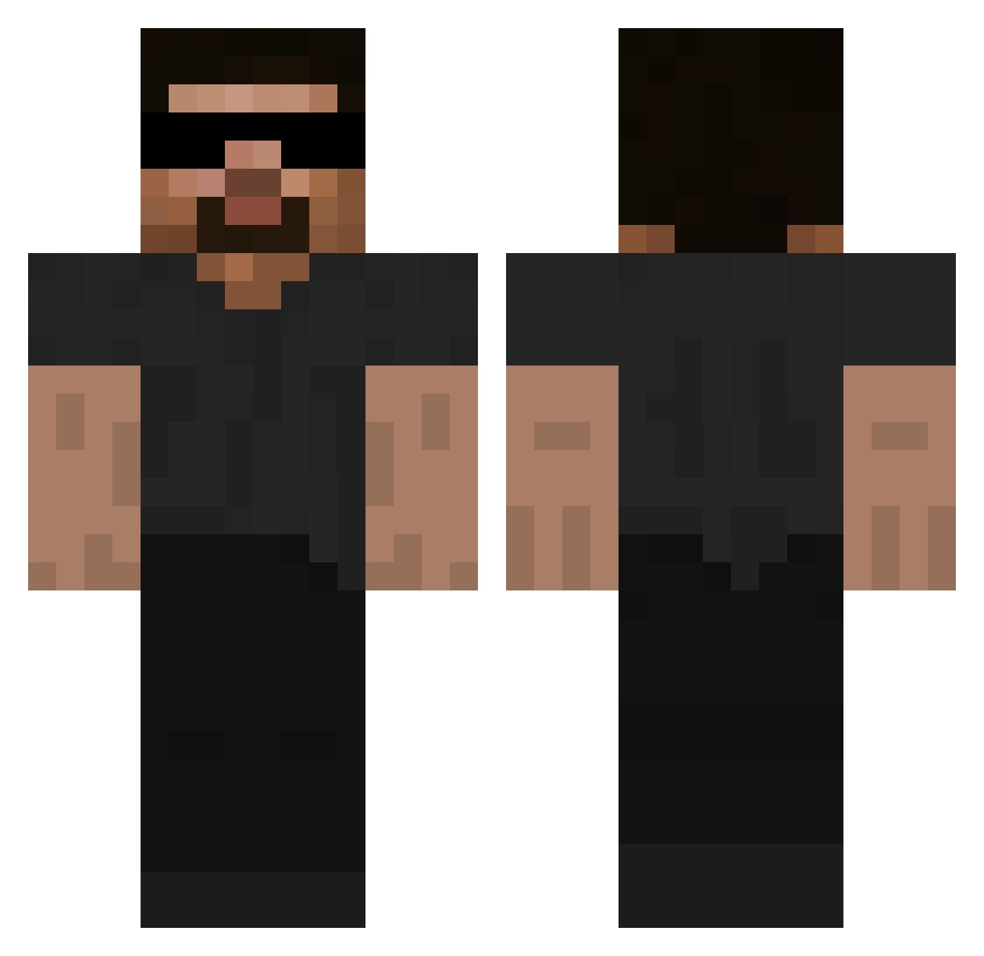 montudor Minecraft skin, front and back view