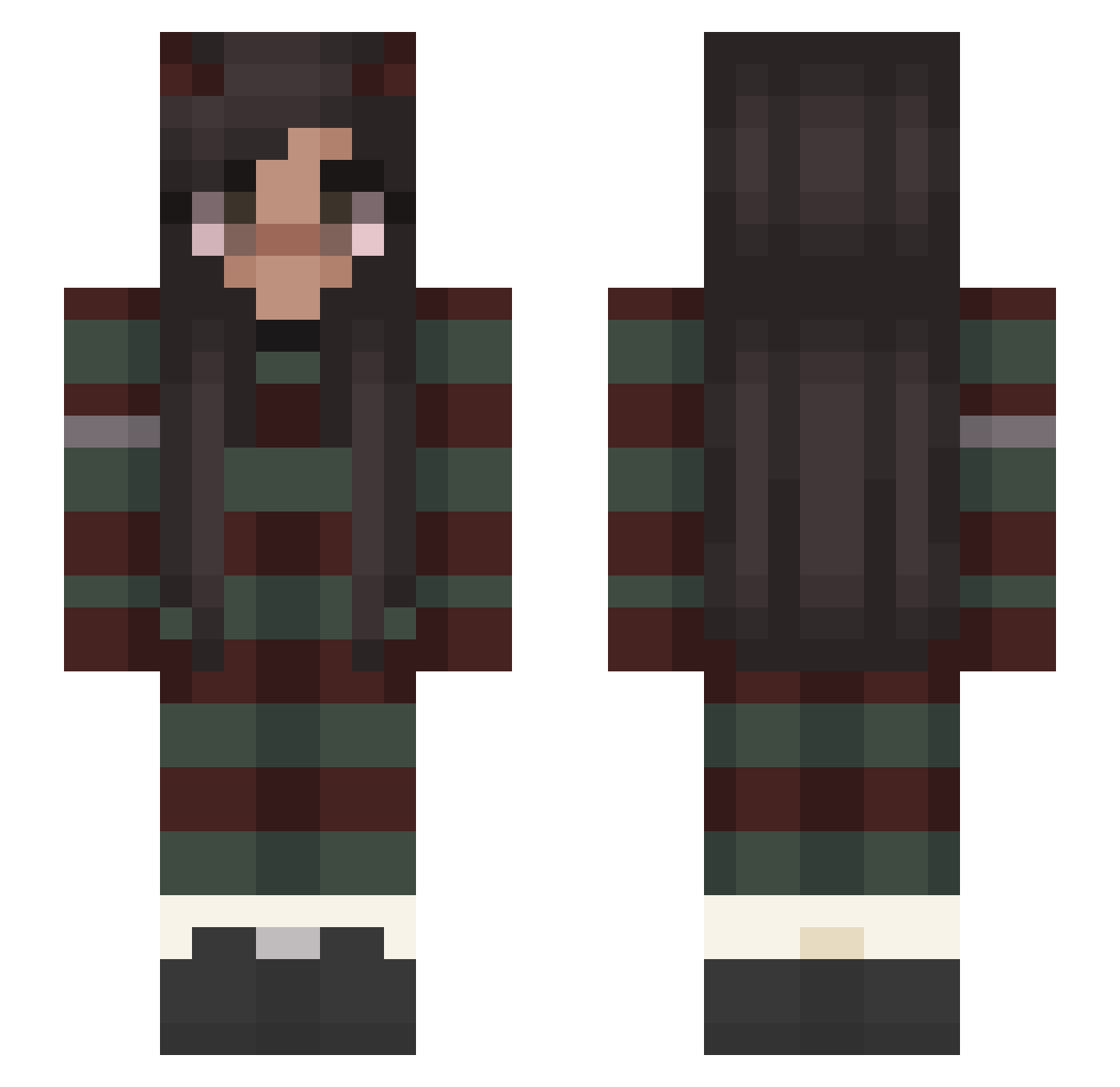 DoubleChain Minecraft skin, front and back view