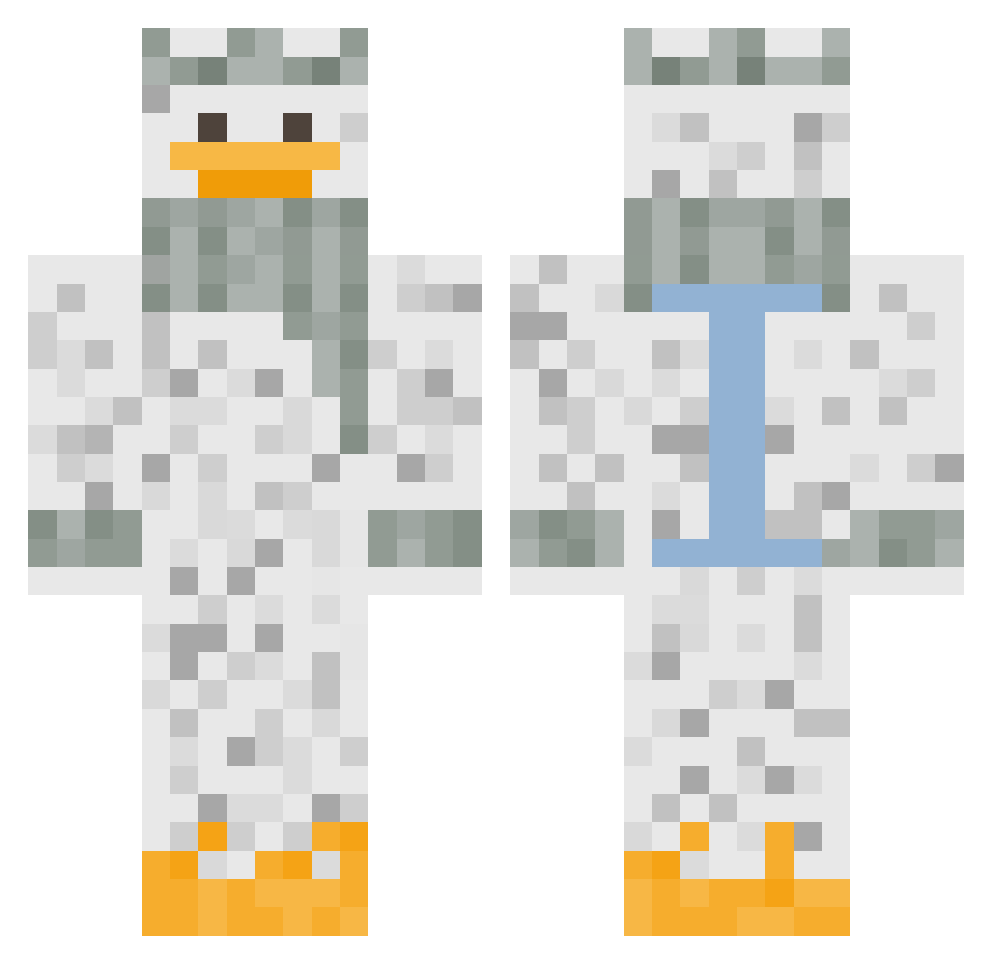 TheFinalVision Minecraft skin, front and back view