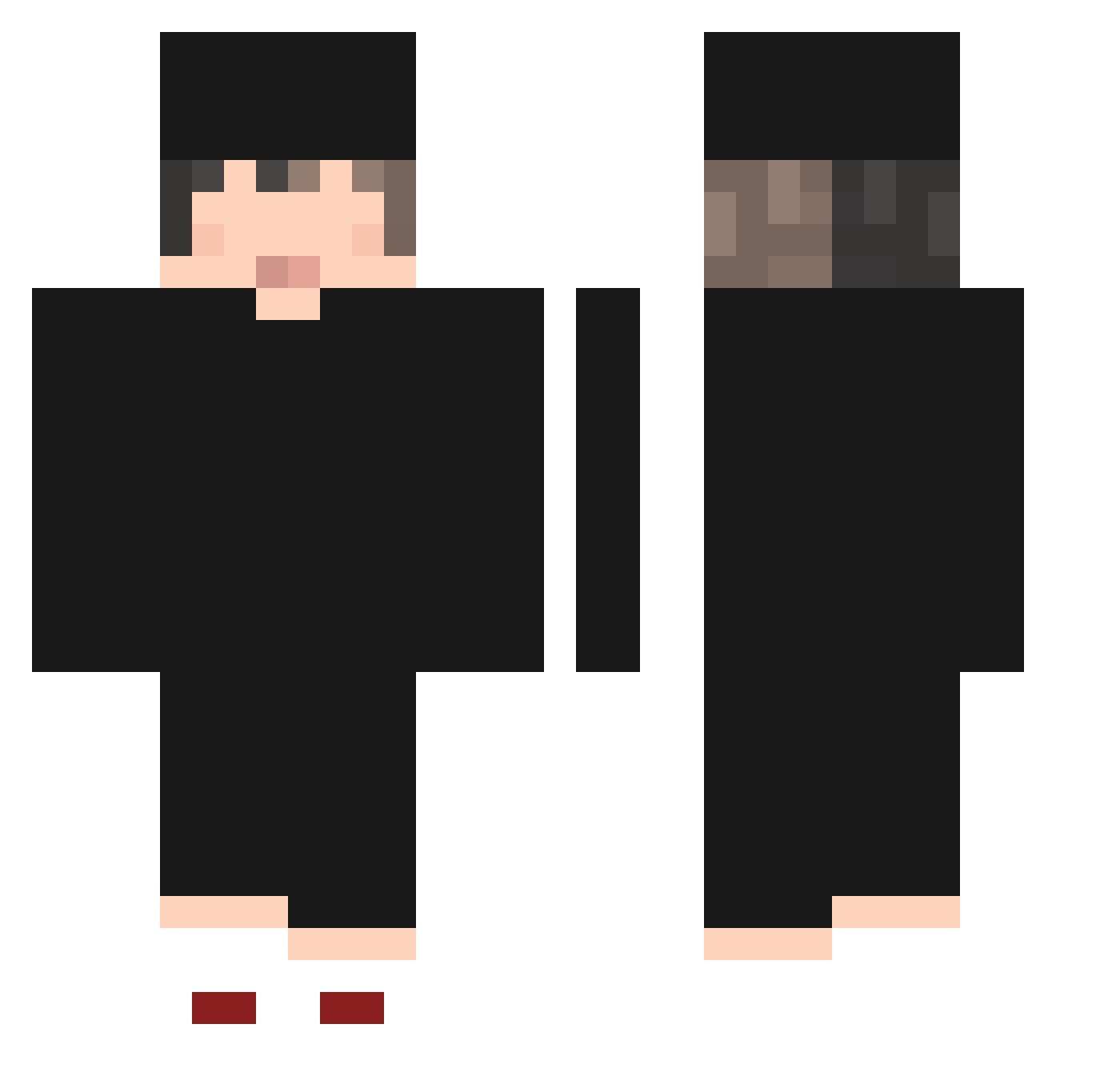 technoflili Minecraft skin, front and back view