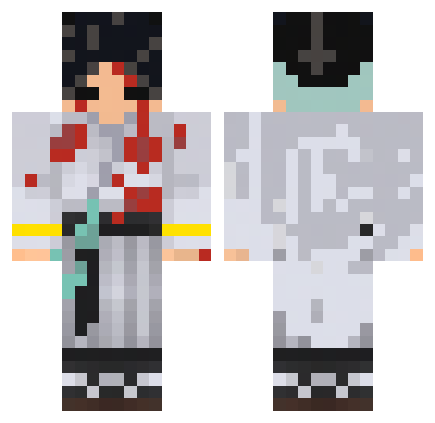 skyblueallball Minecraft skin, front and back view