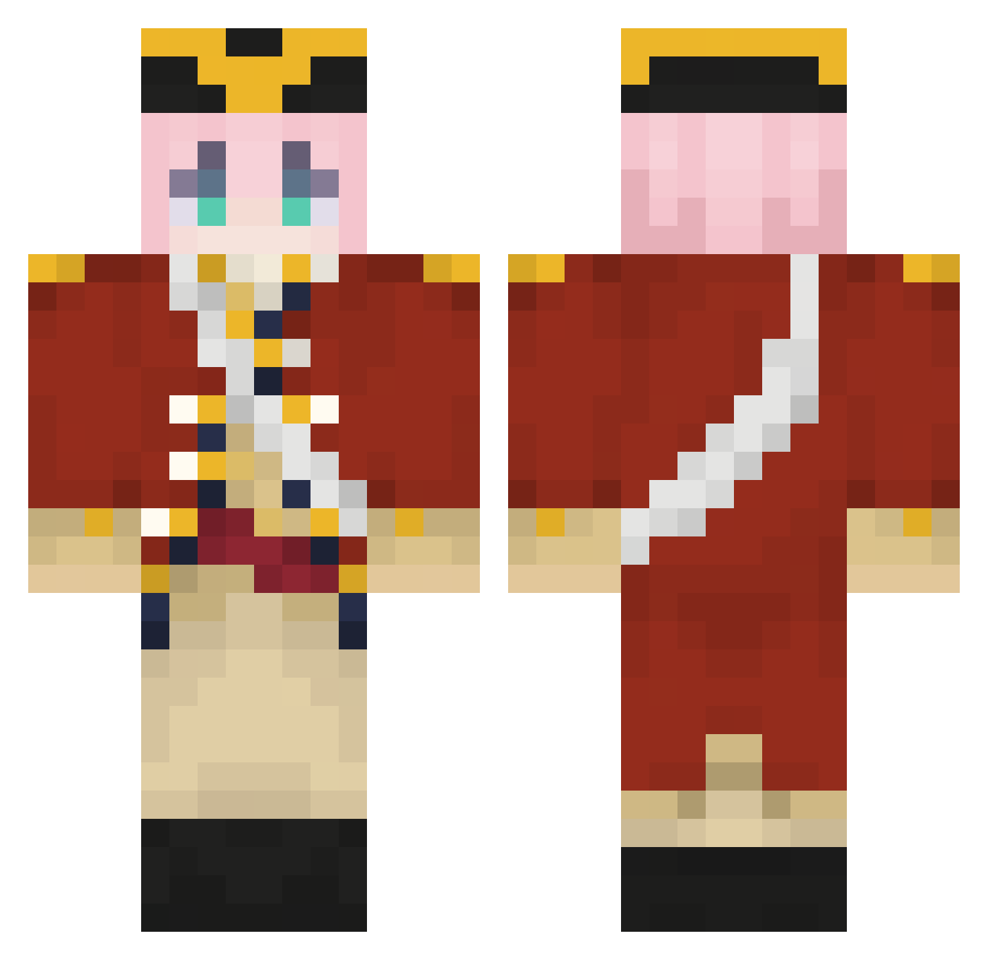 majorminttea Minecraft skin, front and back view