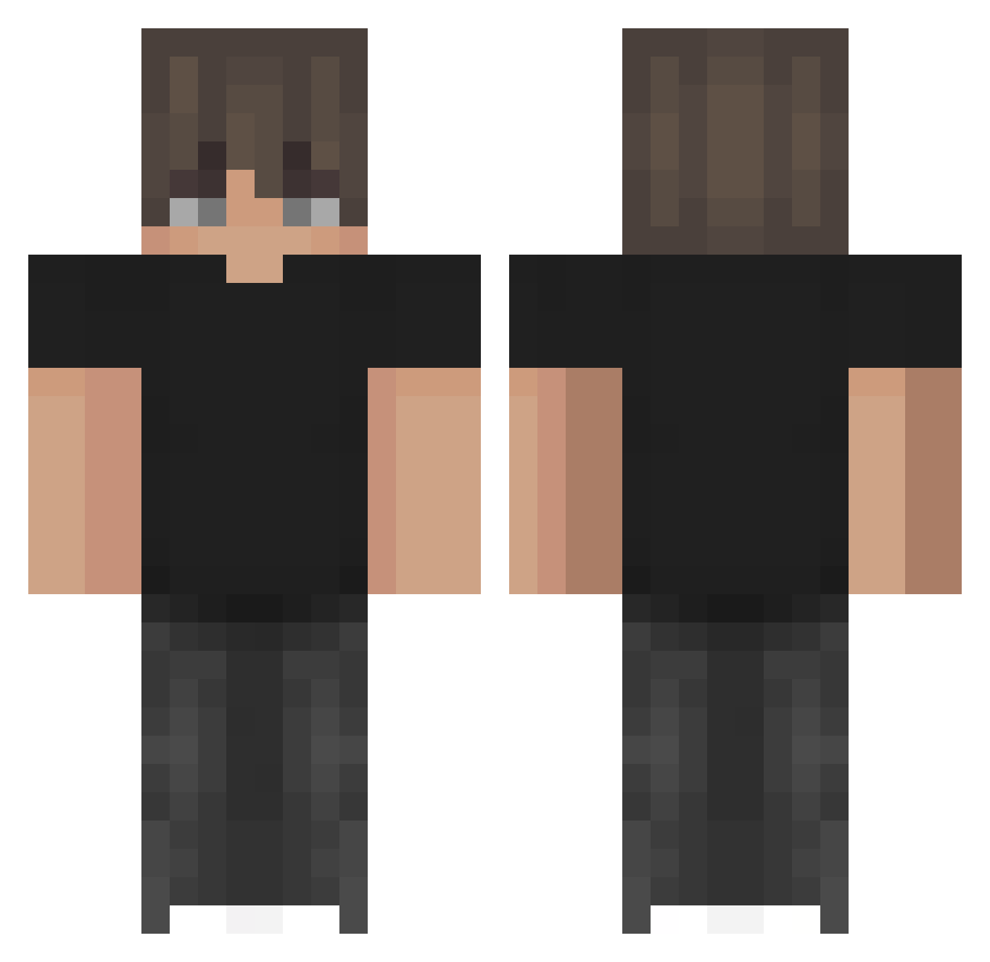 Homelessjohn123 Minecraft skin, front and back view