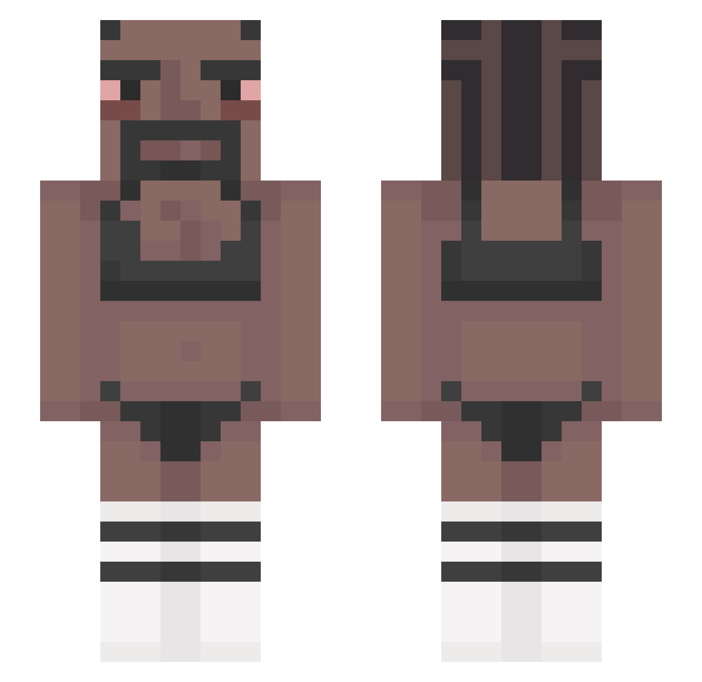 PrinceT0 Minecraft skin, front and back view
