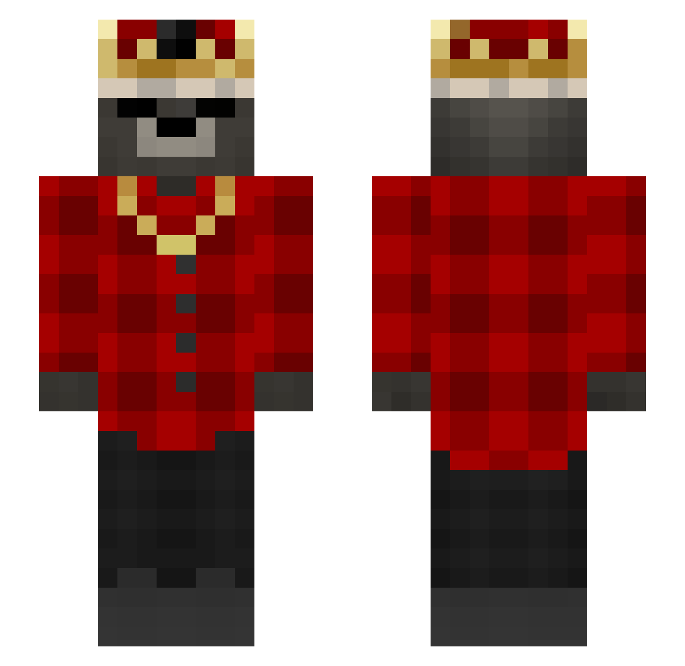 zupfen Minecraft skin, front and back view