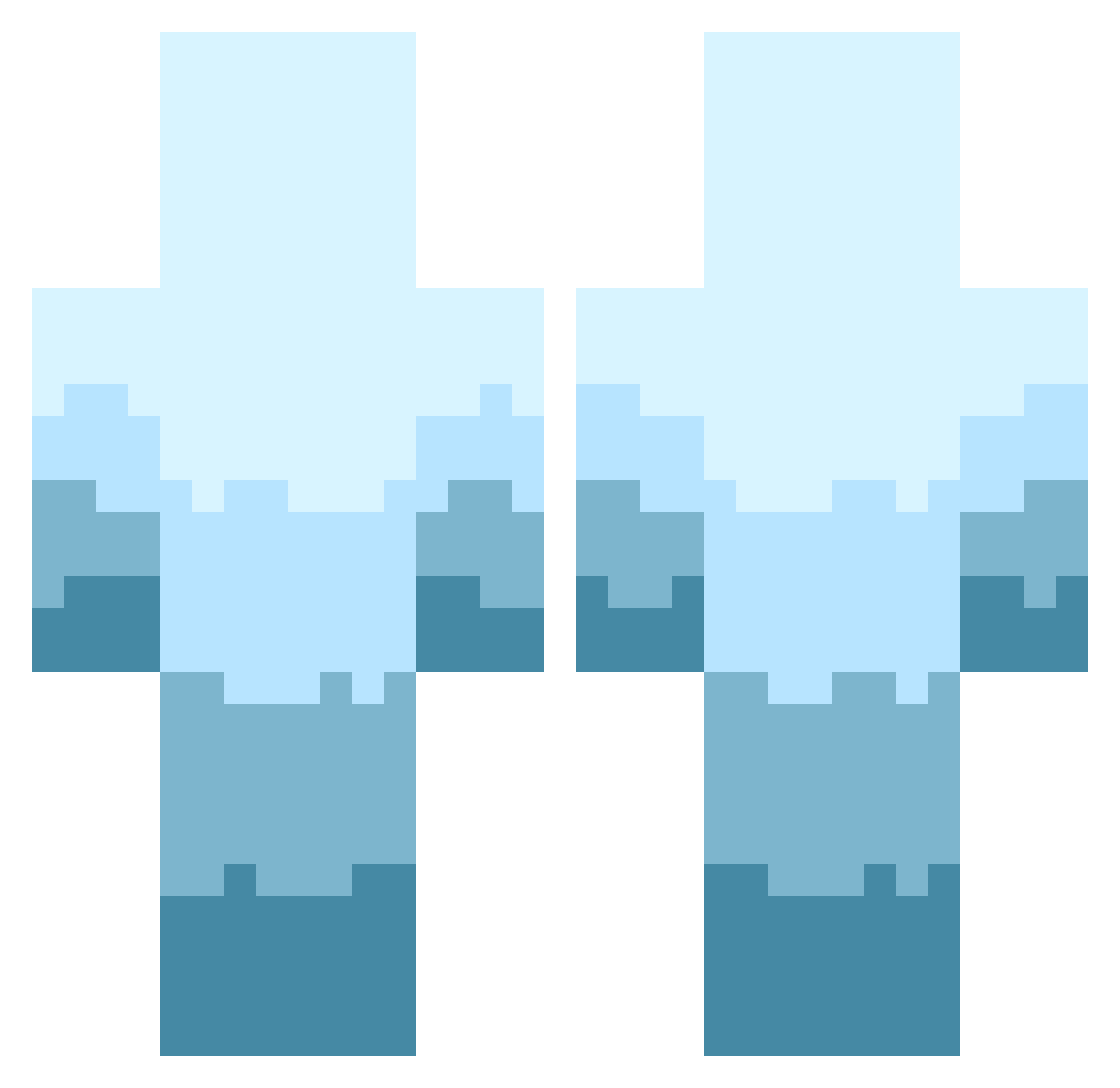 Sarcle Minecraft skin, front and back view