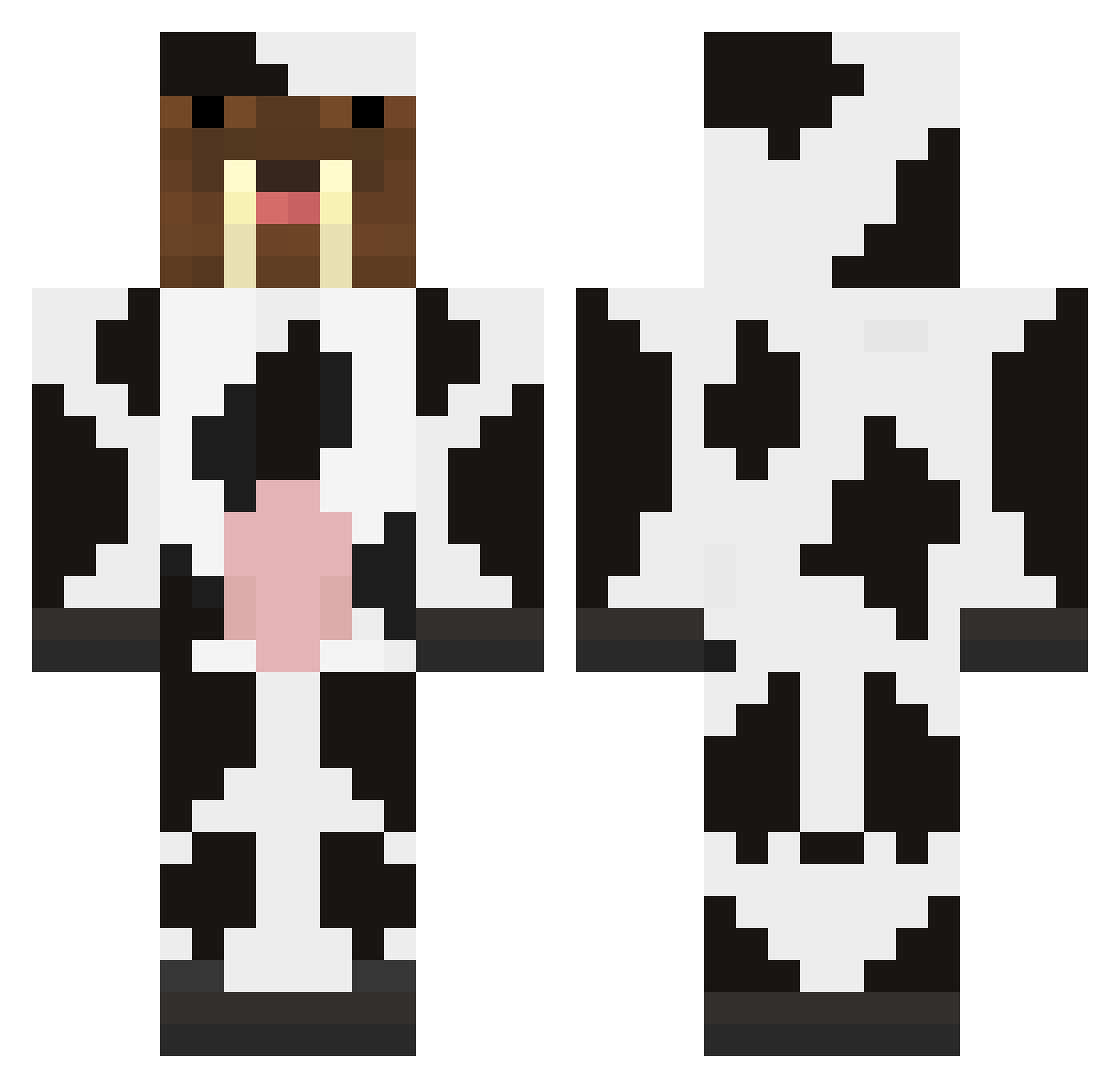 Wqlrus Minecraft skin, front and back view