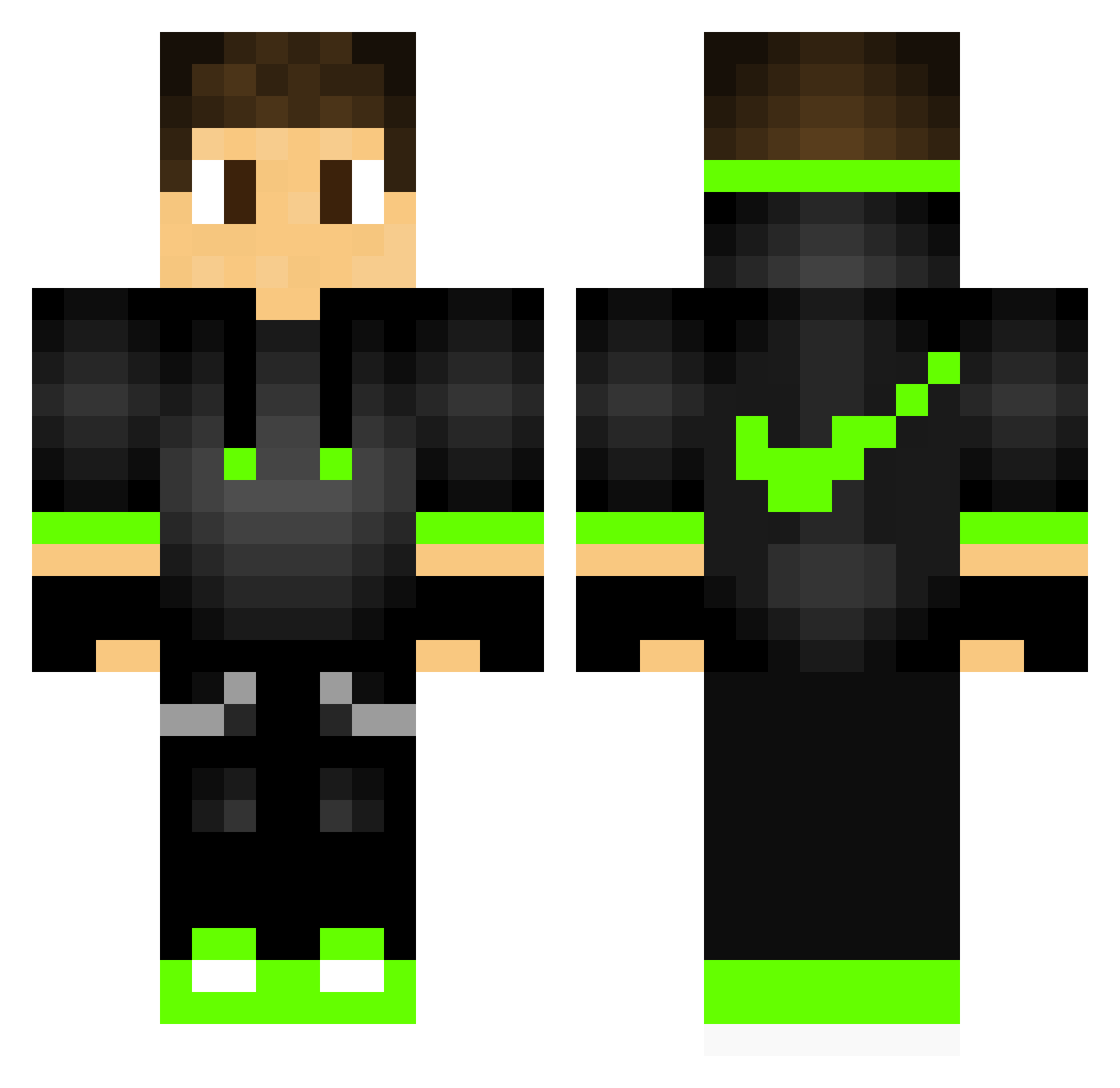 Yogurt Minecraft skin, front and back view
