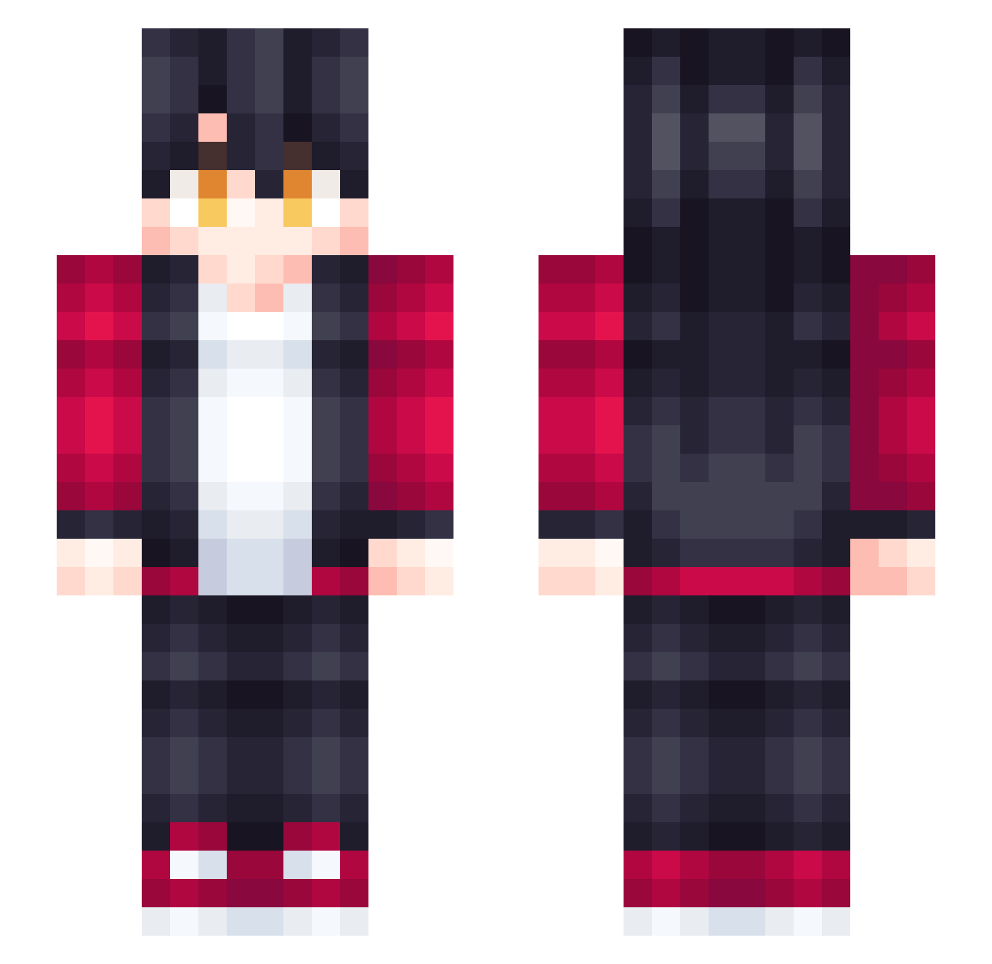Savenz Minecraft skin, front and back view