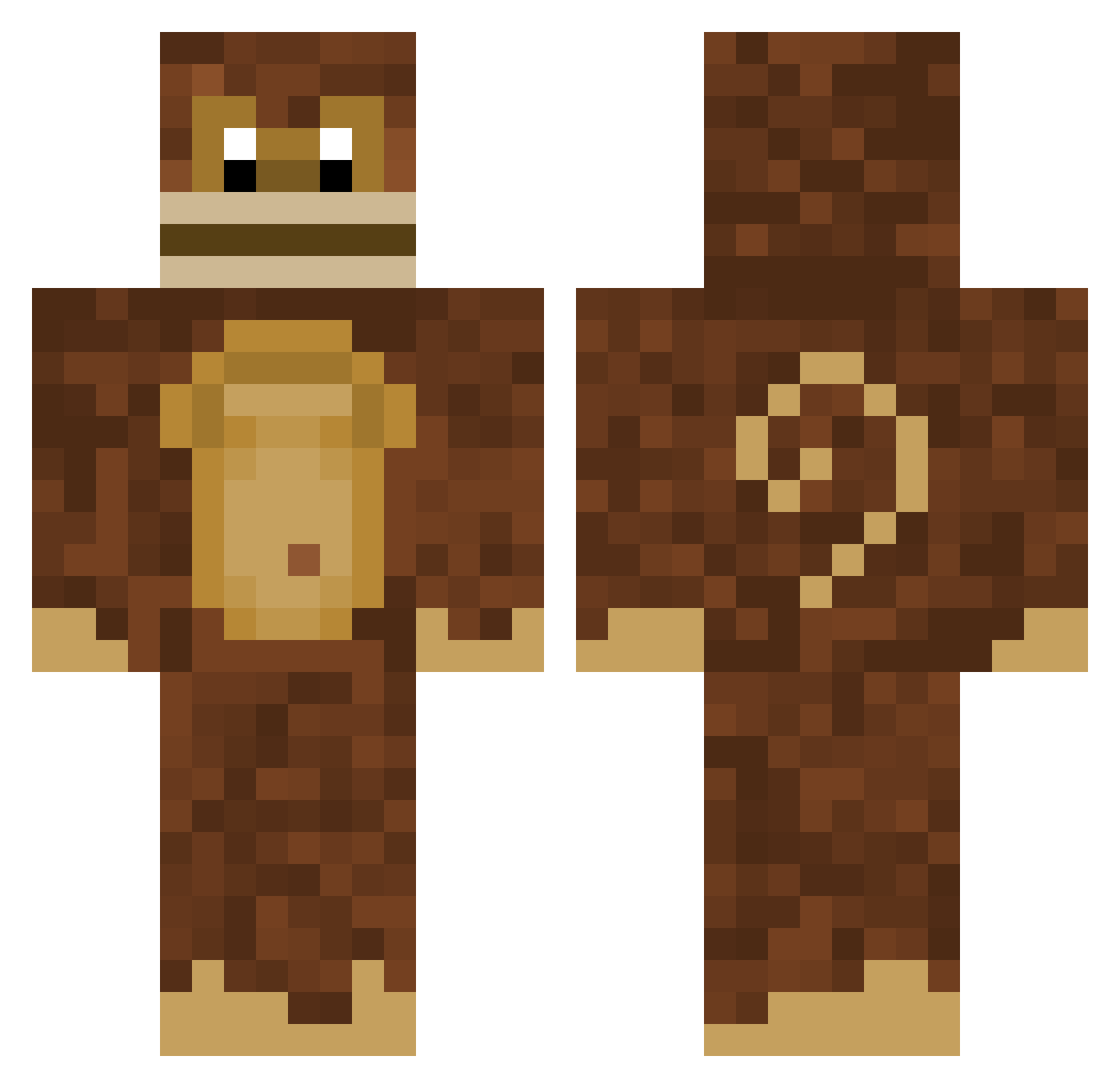 Jiwo Minecraft skin, front and back view