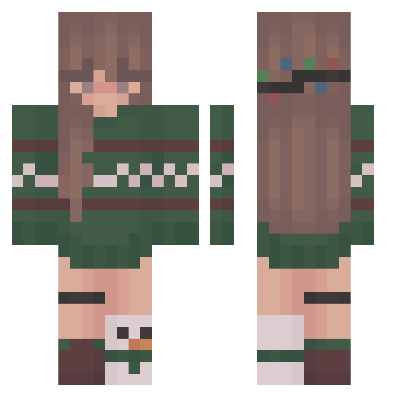 safaribari Minecraft skin, front and back view