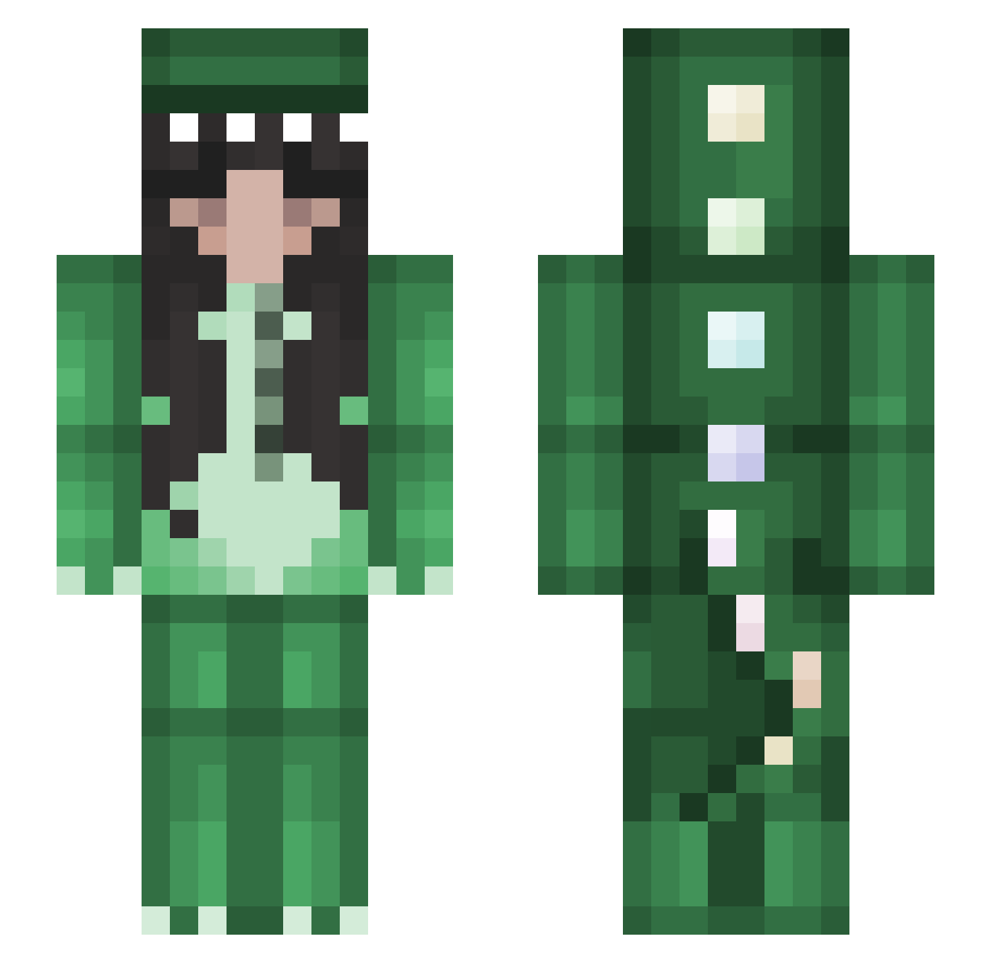 starburstbaby Minecraft skin, front and back view