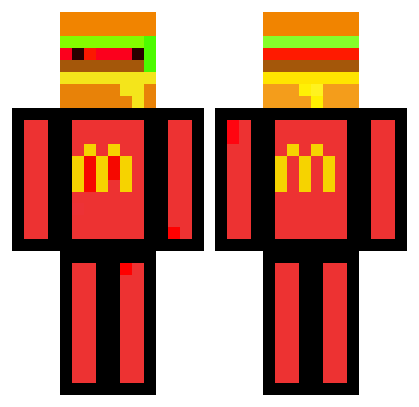 NotPrann Minecraft skin, front and back view