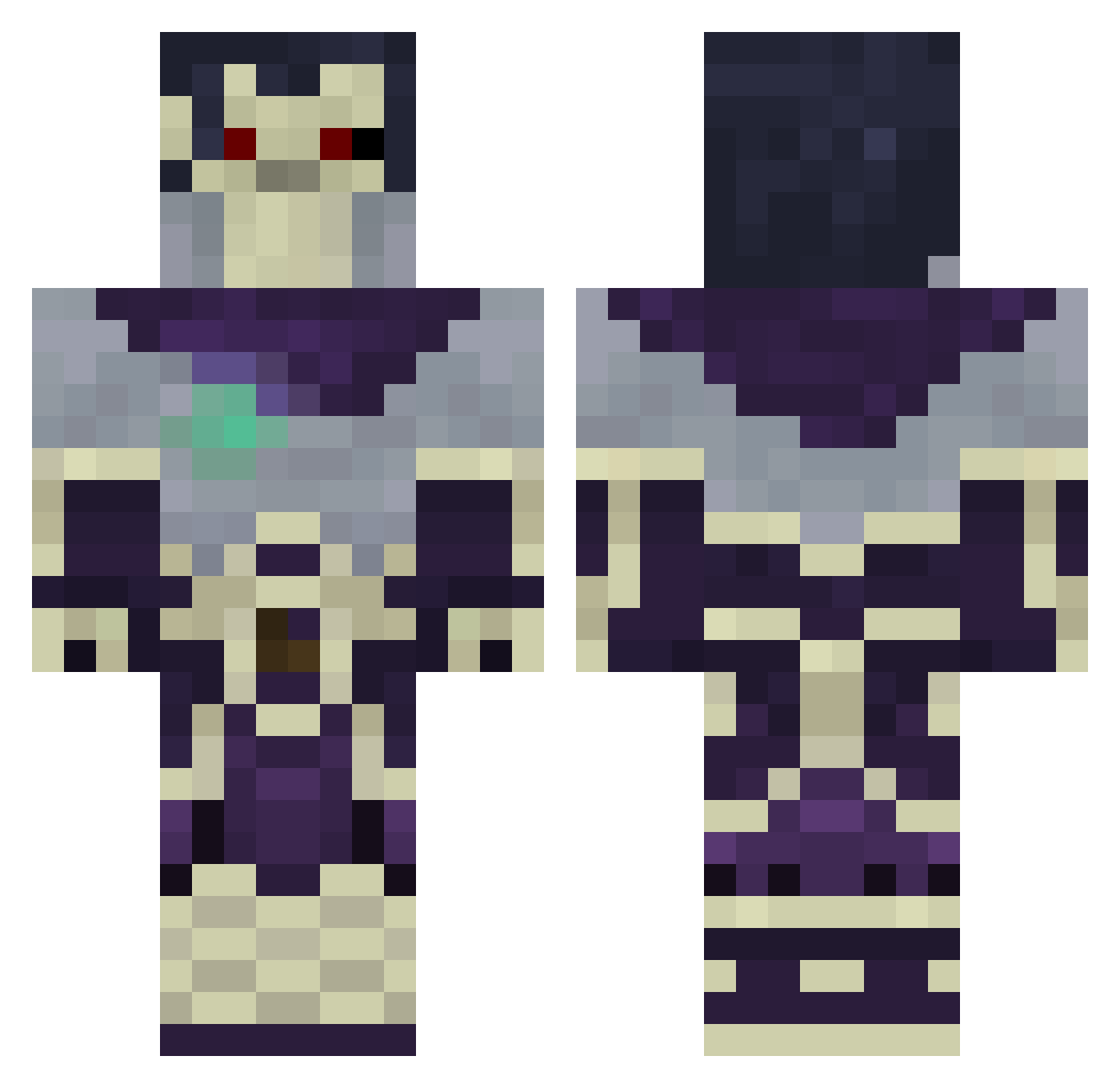 DonRavenous Minecraft skin, front and back view
