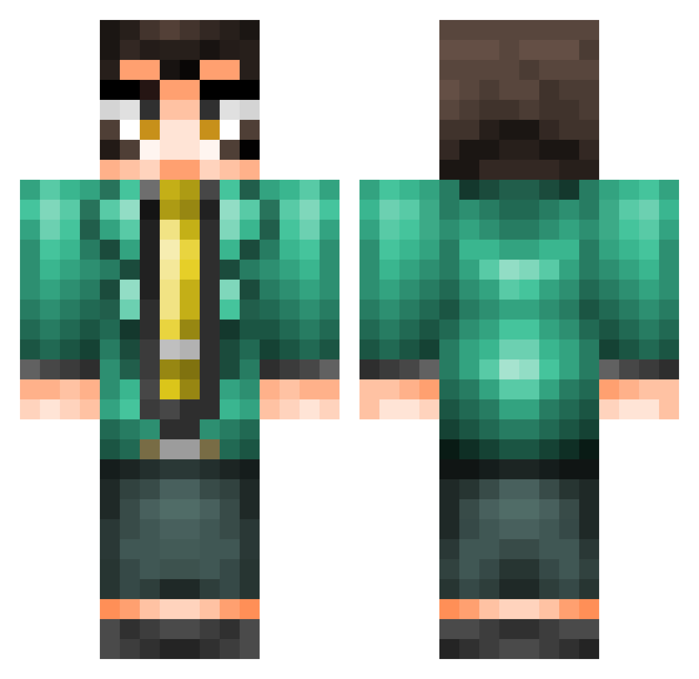 SUBSPXCE Minecraft skin, front and back view