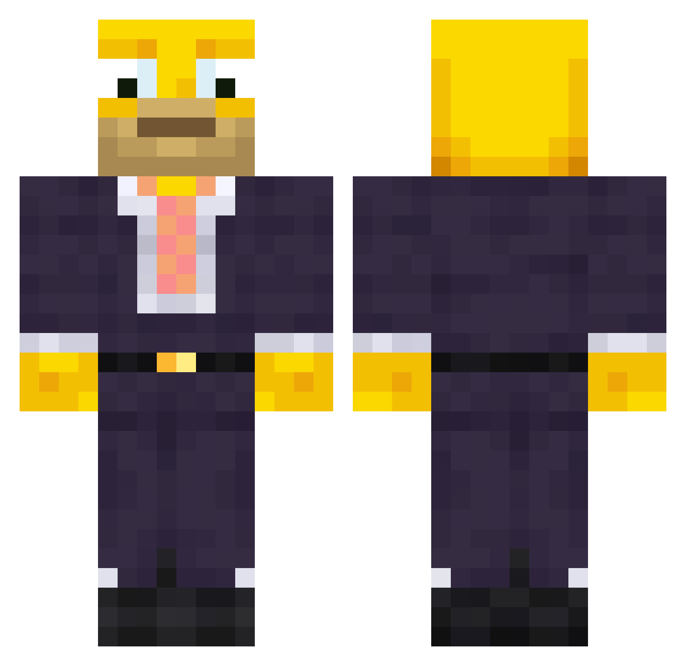 SnotGoblin76 Minecraft skin, front and back view