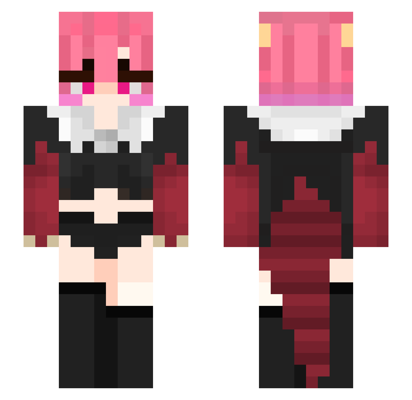 YueNai_MilkOuO Minecraft skin, front and back view