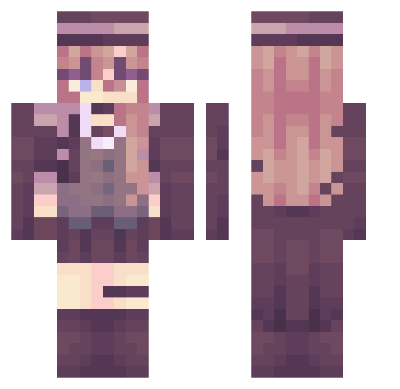 SHARKCLOWNZ Minecraft skin, front and back view