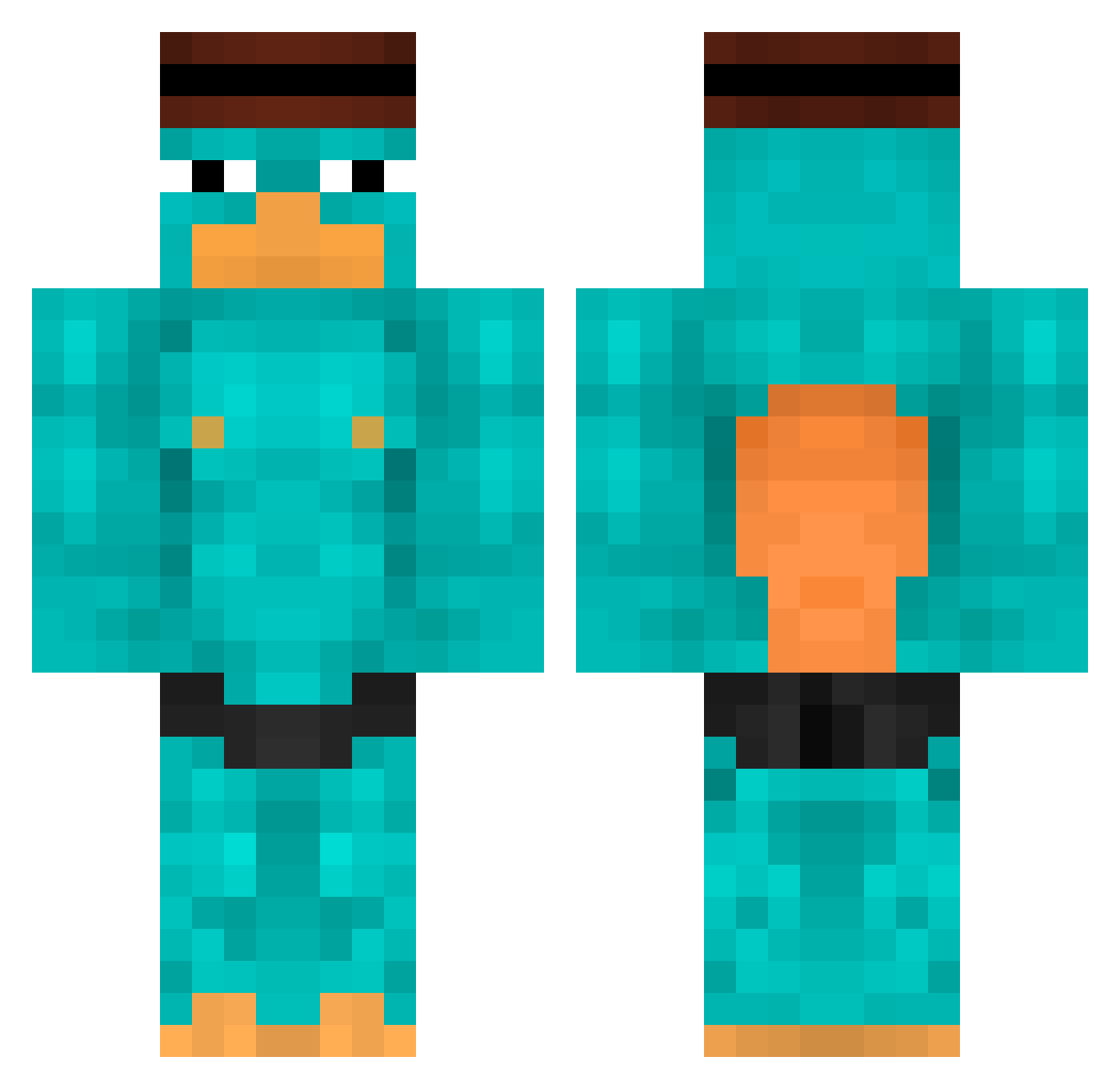 zxhurri Minecraft skin, front and back view