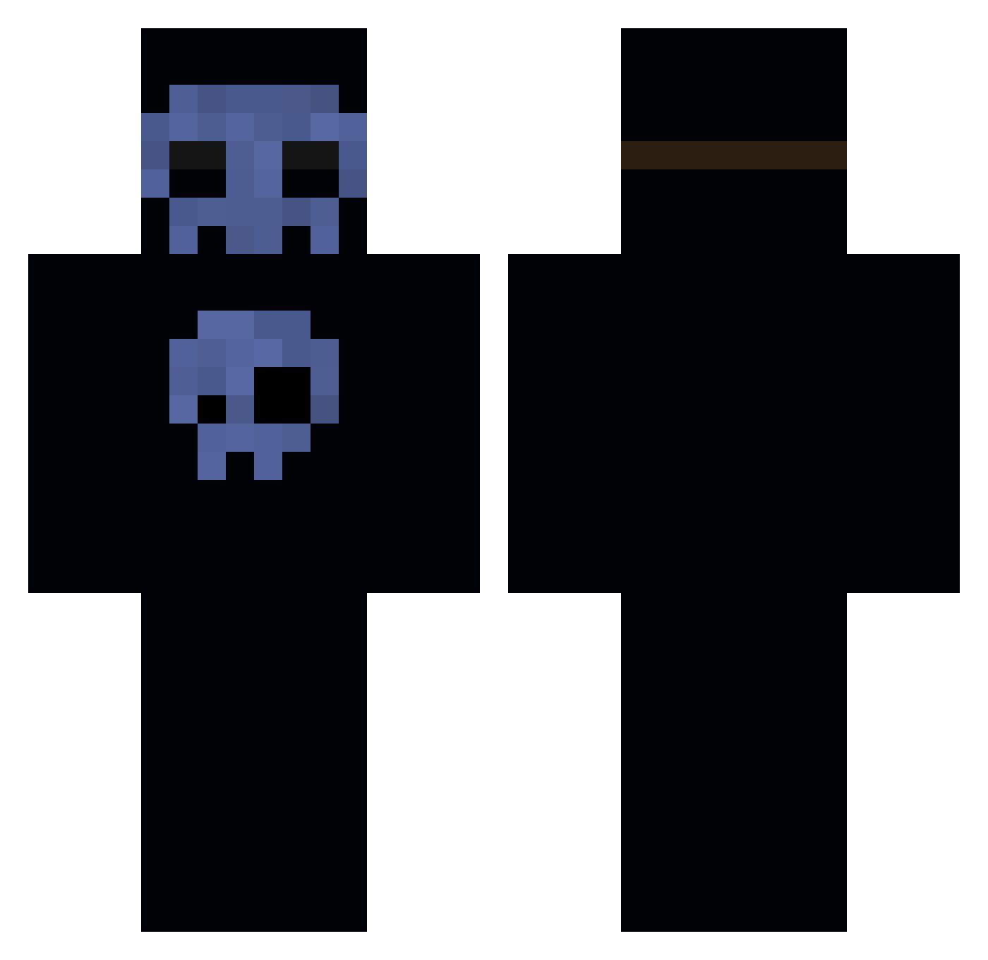 woekr Minecraft skin, front and back view