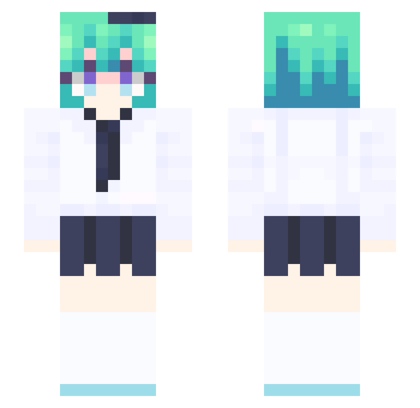 U_baba Minecraft skin, front and back view