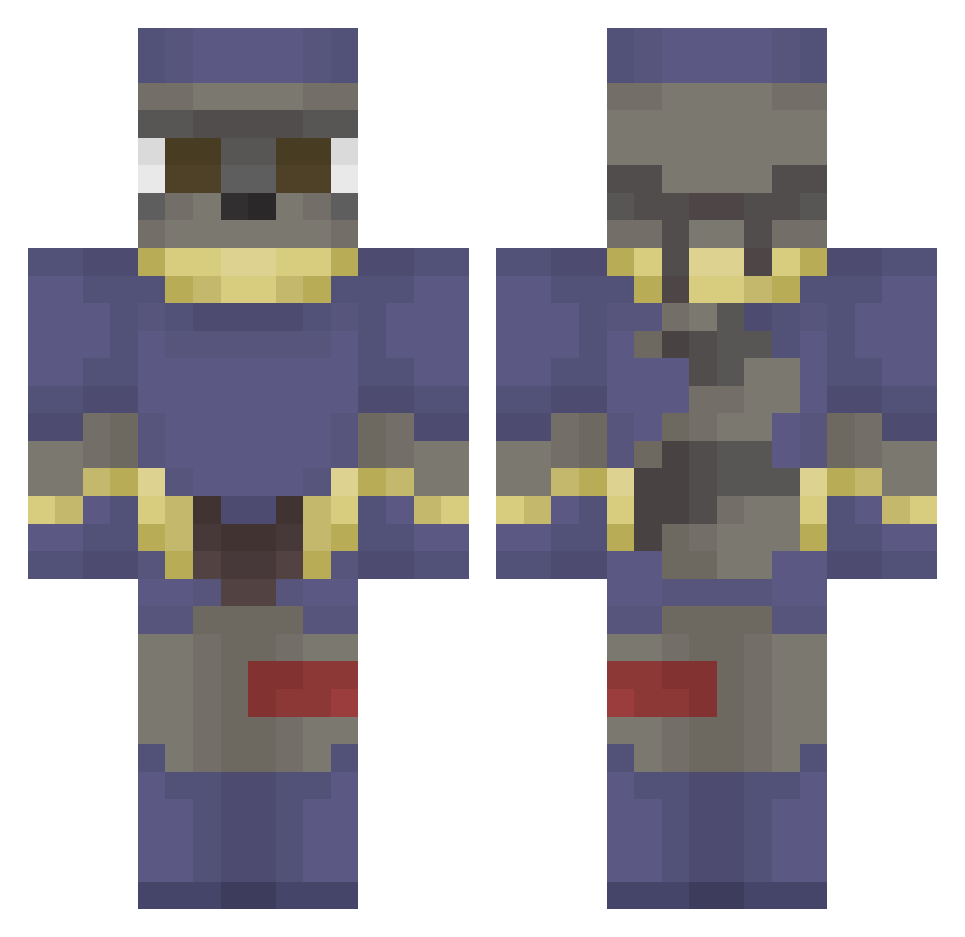 Yunikaze Minecraft skin, front and back view