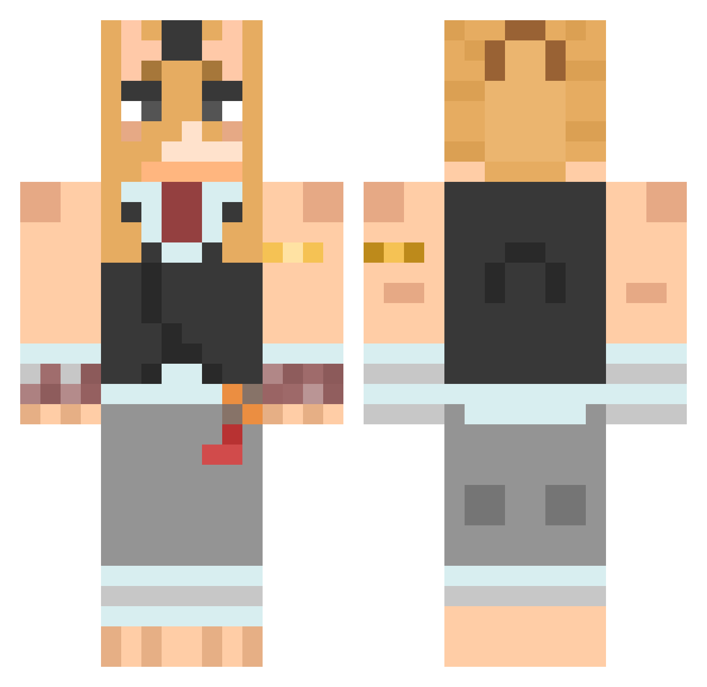 Pherkad Minecraft skin, front and back view