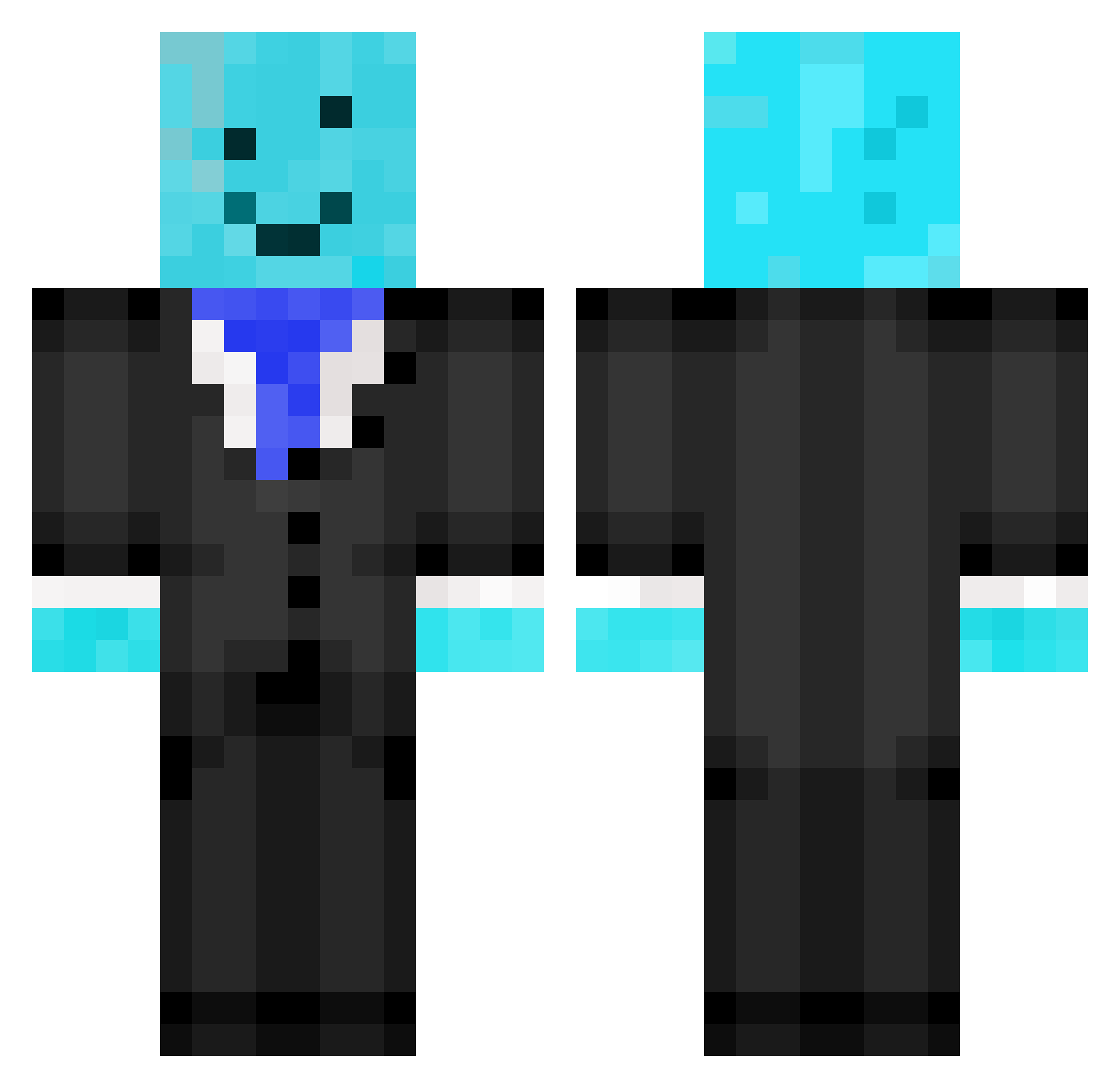 tinnery Minecraft skin, front and back view