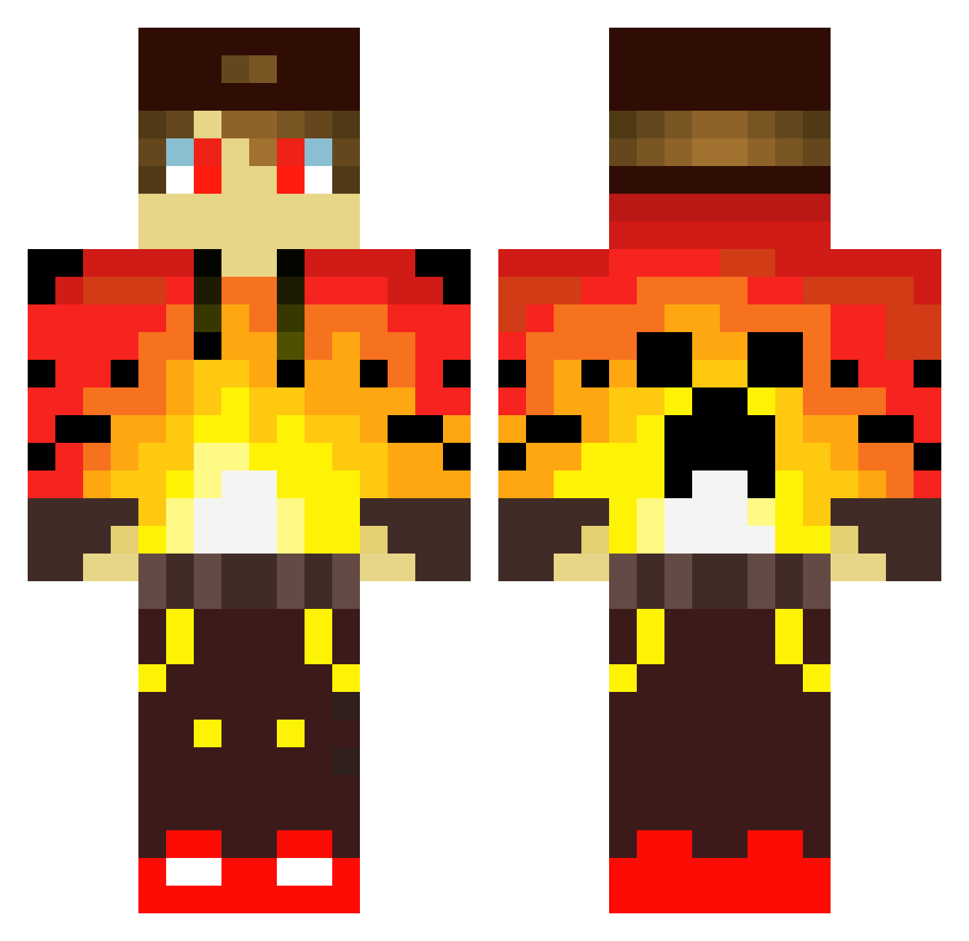 slupid Minecraft skin, front and back view