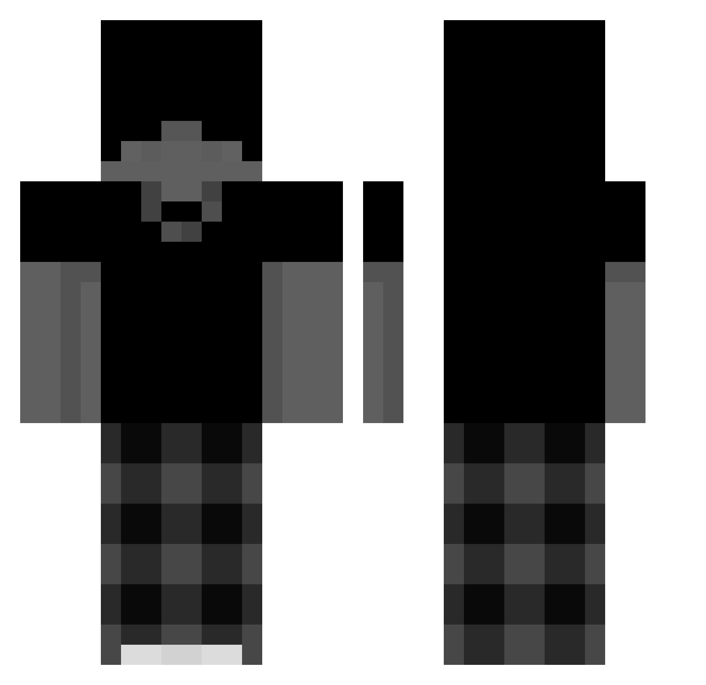 zHolls Minecraft skin, front and back view