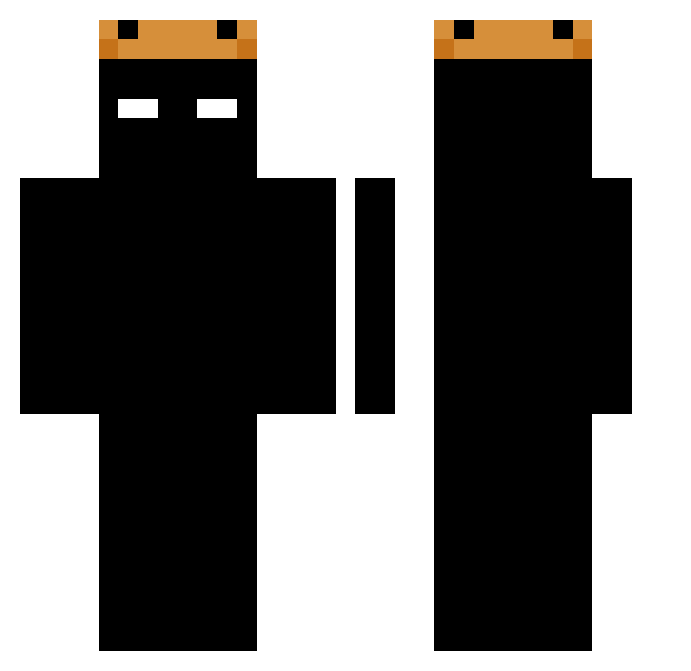 ZyraxRT7 Minecraft skin, front and back view