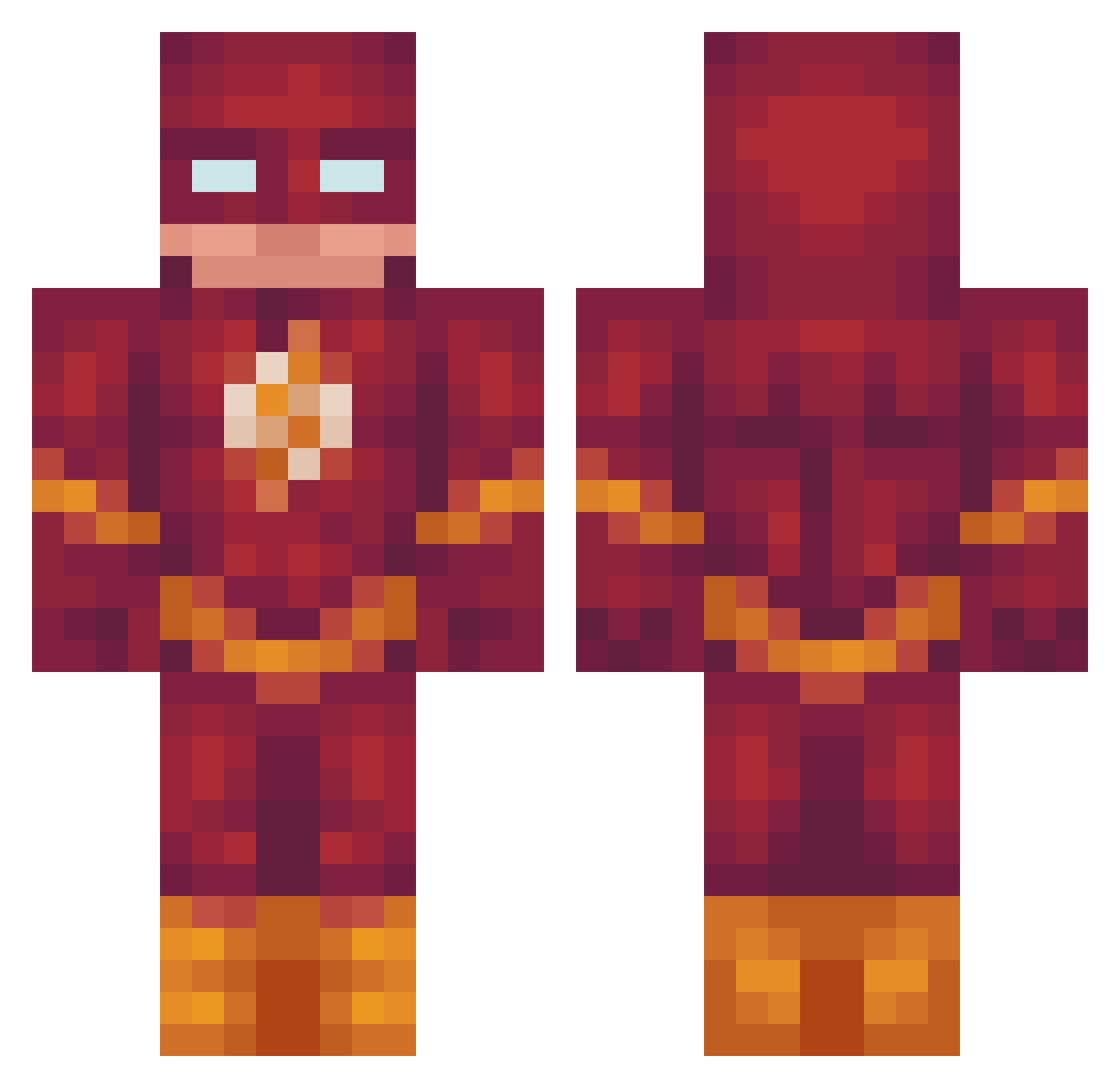 Dakhma Minecraft skin, front and back view