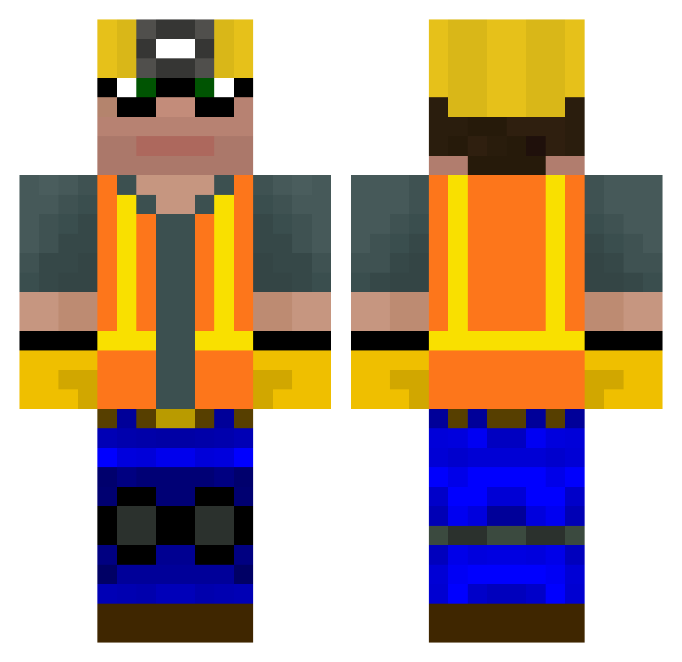 FIMBASA Minecraft skin, front and back view