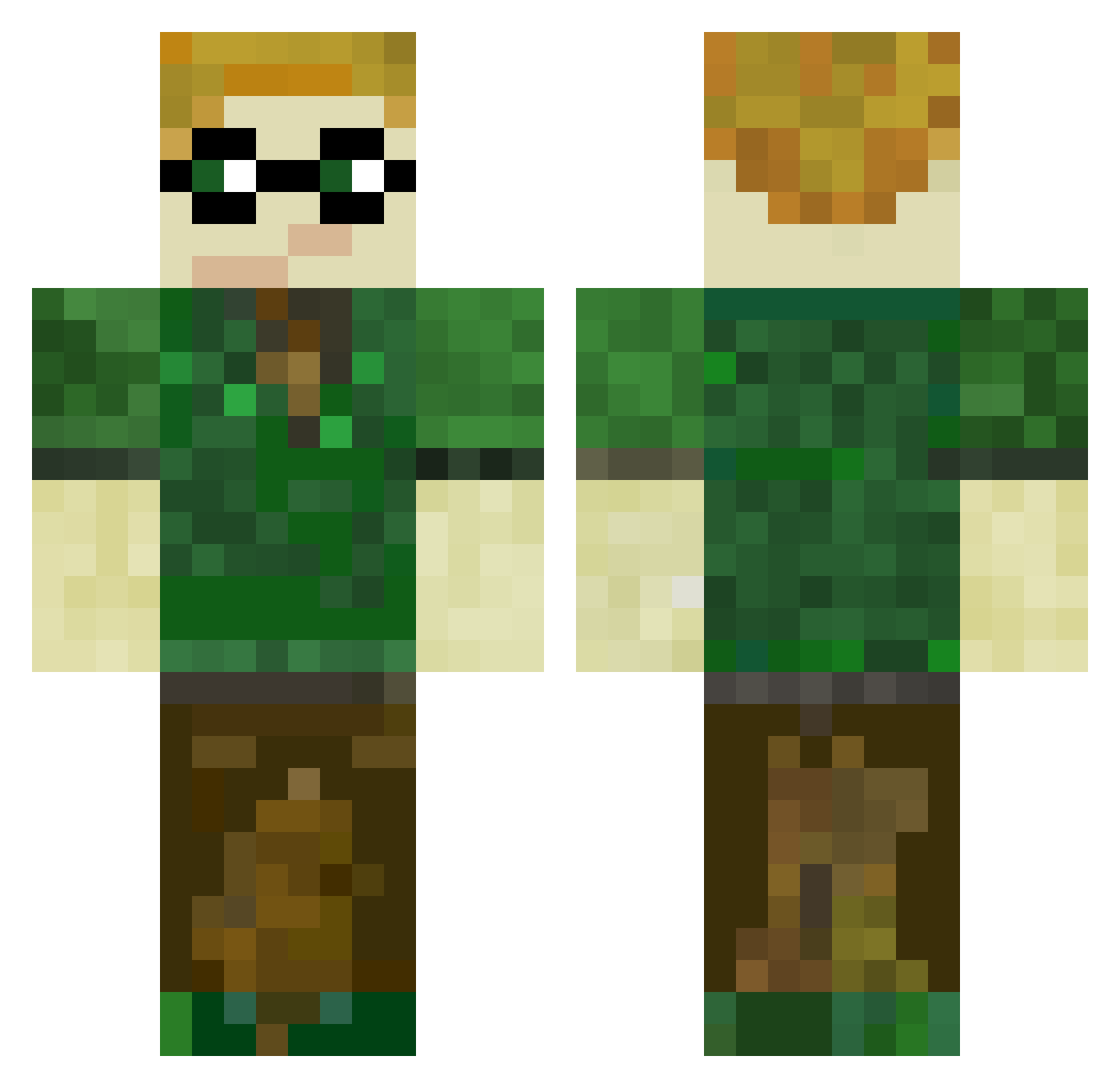 Pitit550 Minecraft skin, front and back view