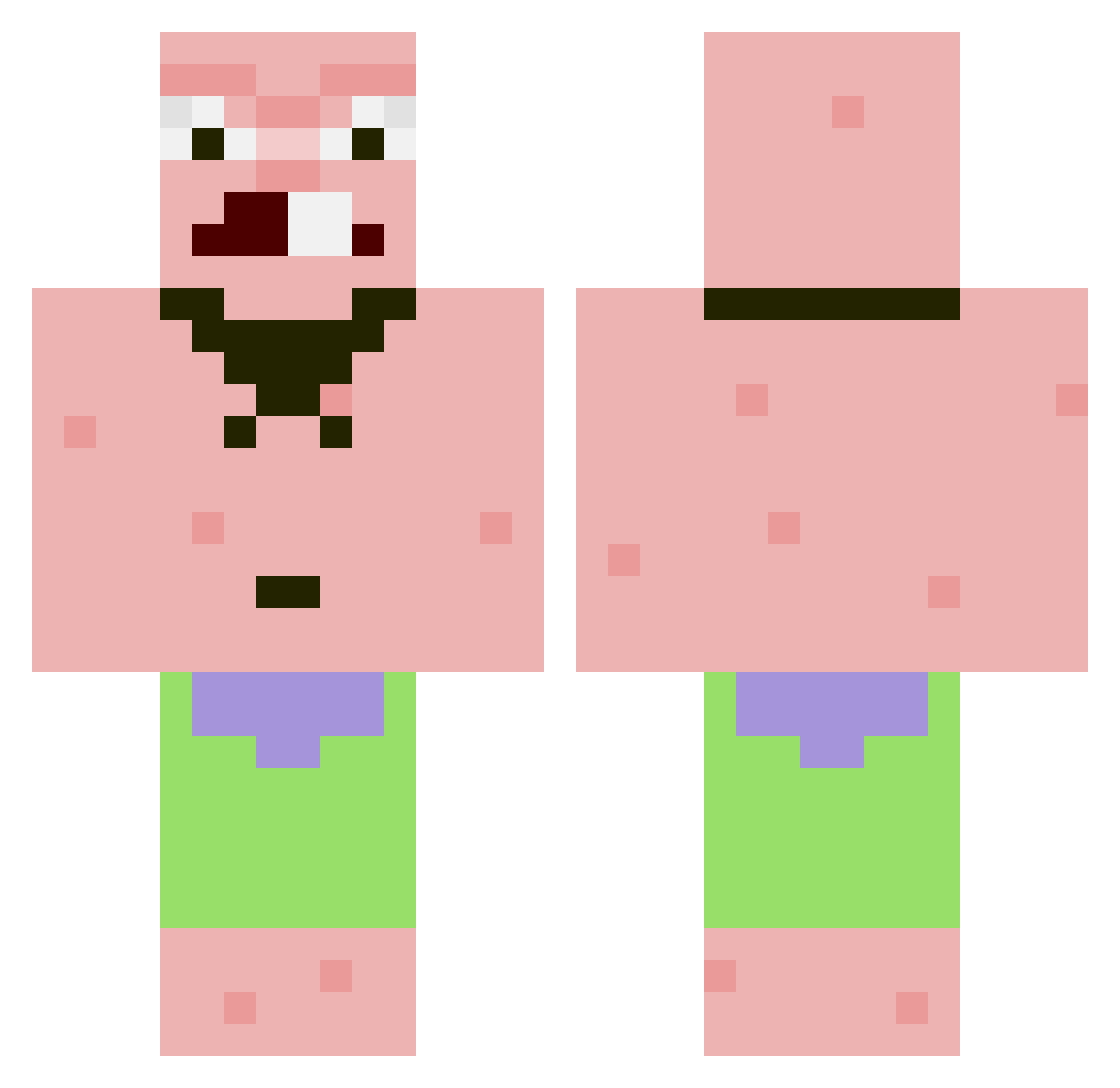 Zoomind Minecraft skin, front and back view