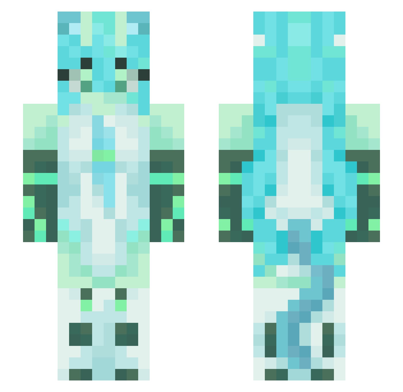 AliLAPlayz Minecraft skin, front and back view