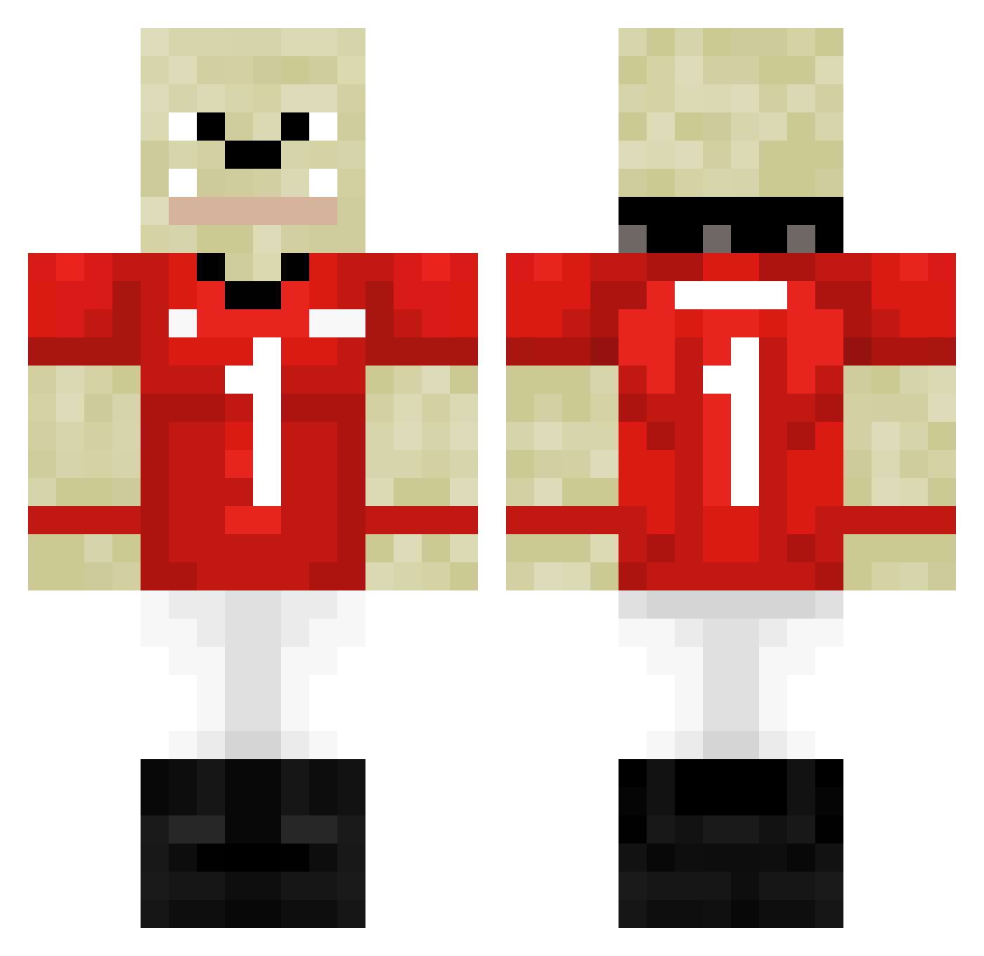CaptainJax Minecraft skin, front and back view