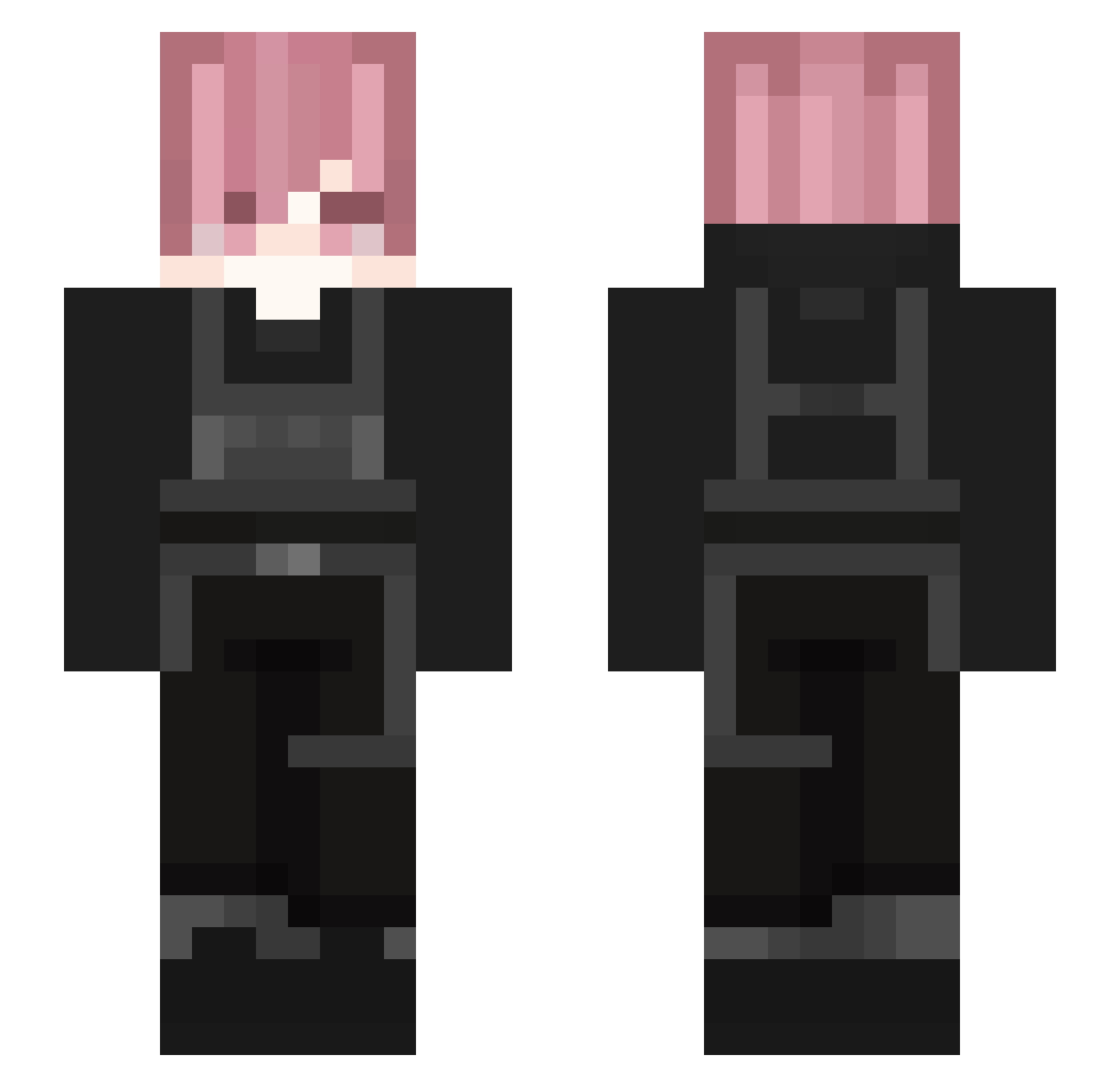 xskr Minecraft skin, front and back view
