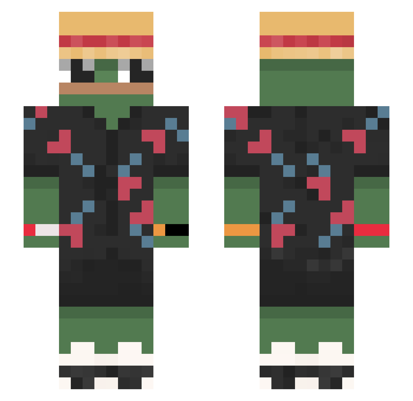 RayzMark Minecraft skin, front and back view