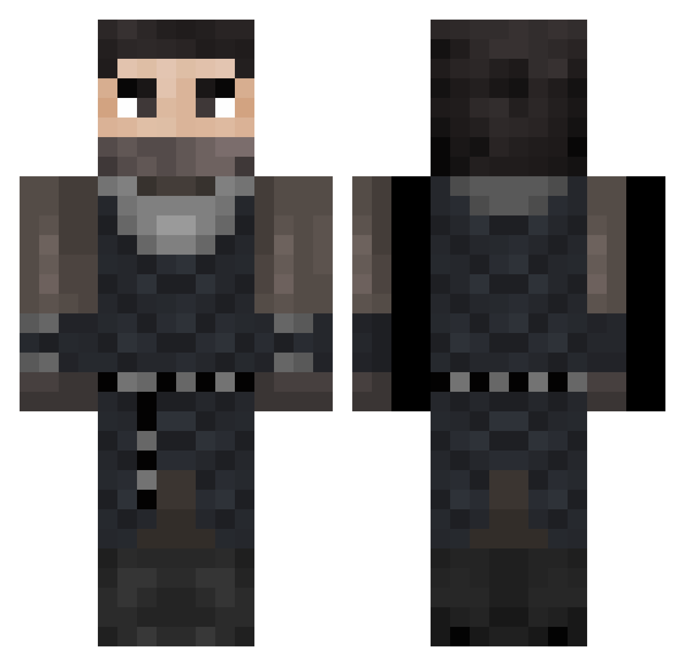 Parnas Minecraft skin, front and back view