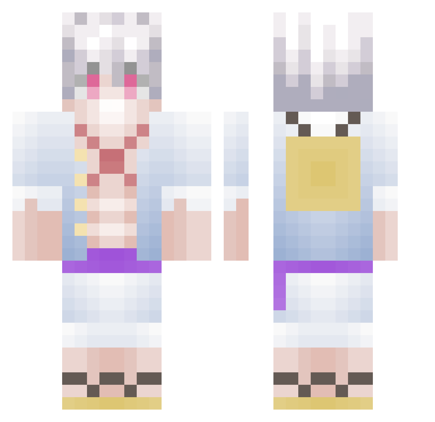 lekibear Minecraft skin, front and back view