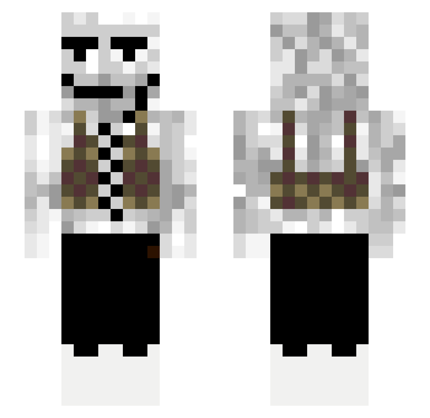 fhvu Minecraft skin, front and back view