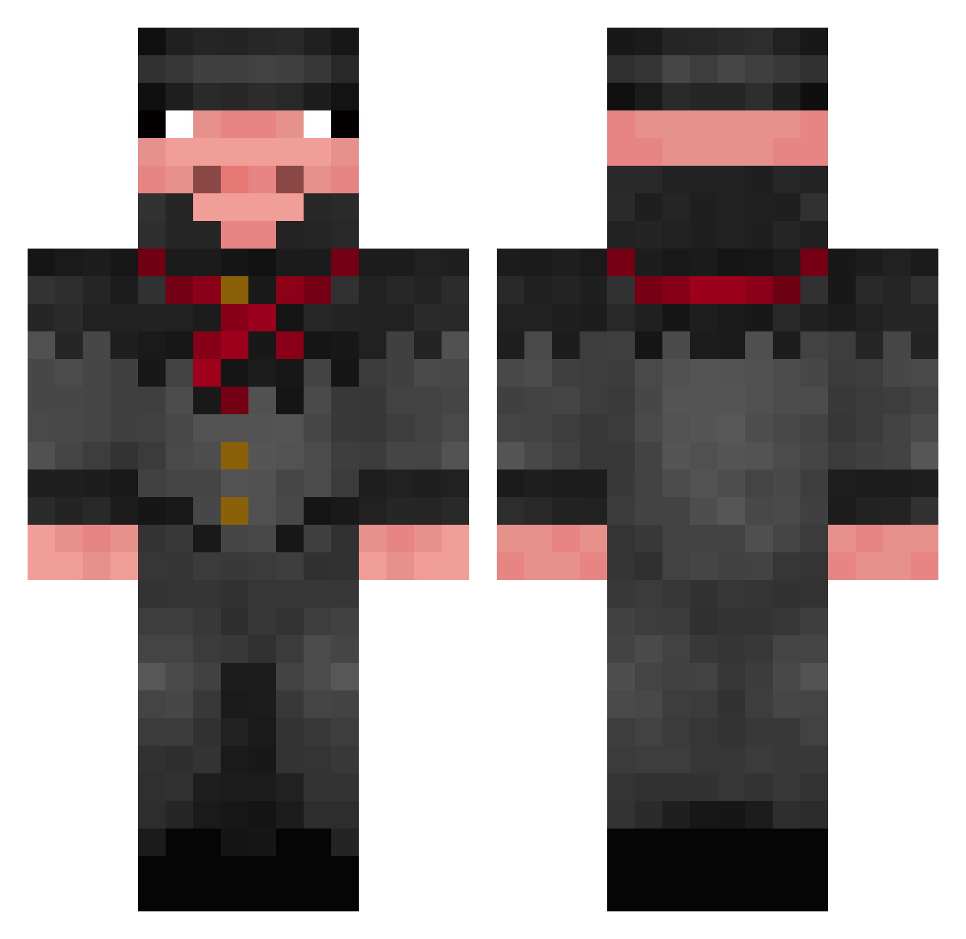 TheVillainPig Minecraft skin, front and back view