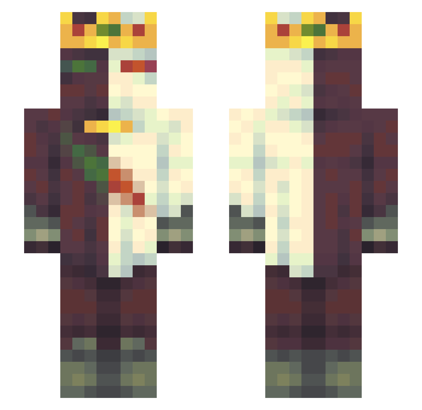 RiviixGHG Minecraft skin, front and back view