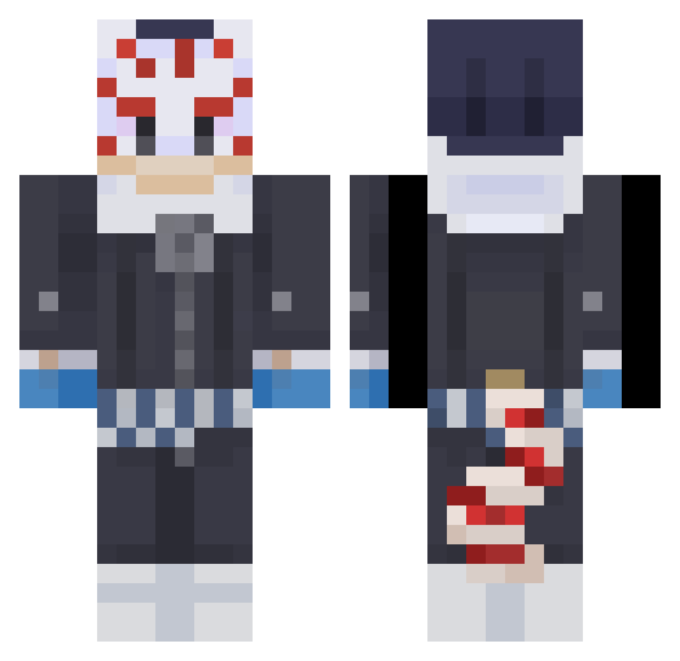 Fatewar Minecraft skin, front and back view