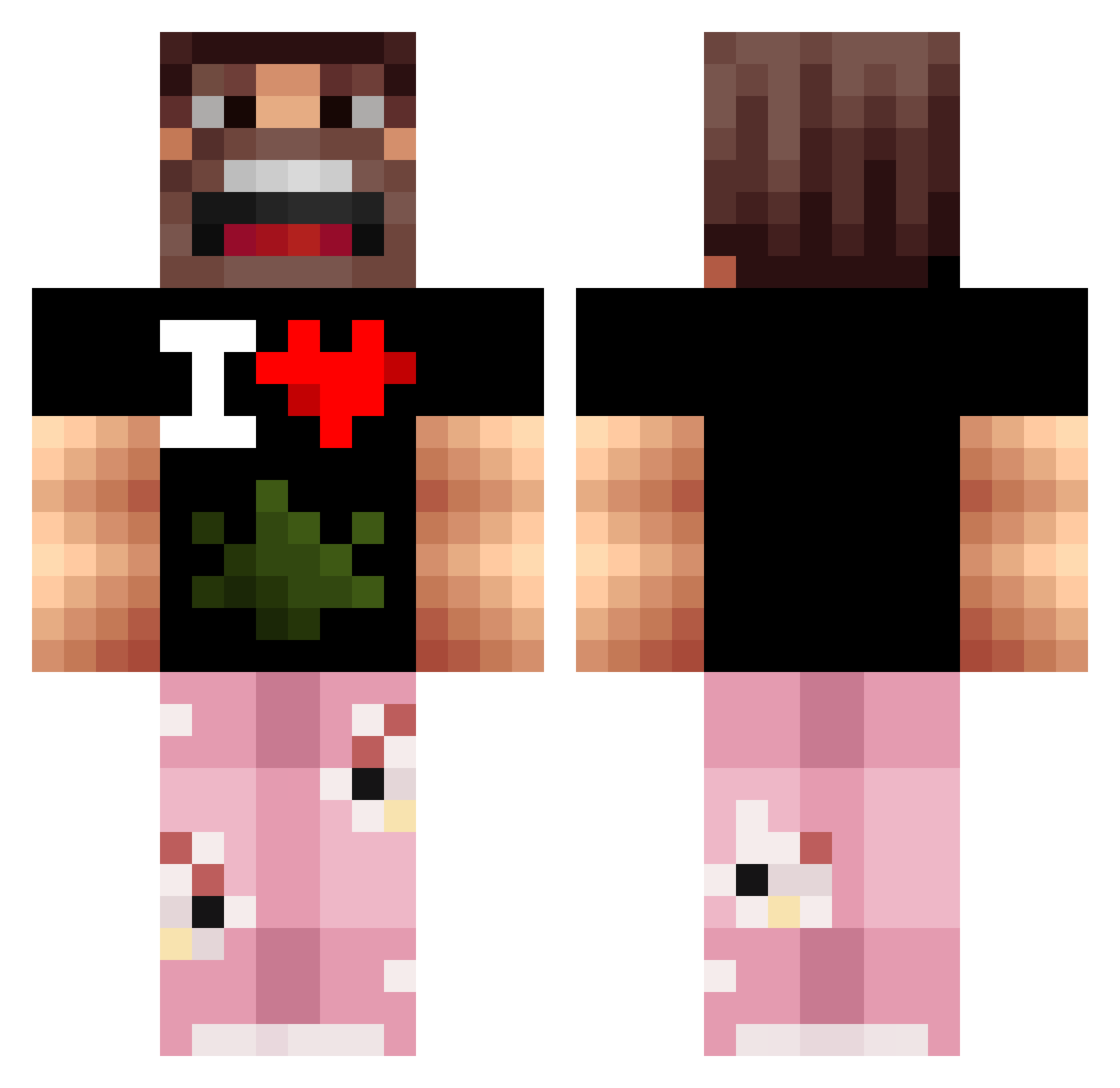 Taaiel Minecraft skin, front and back view