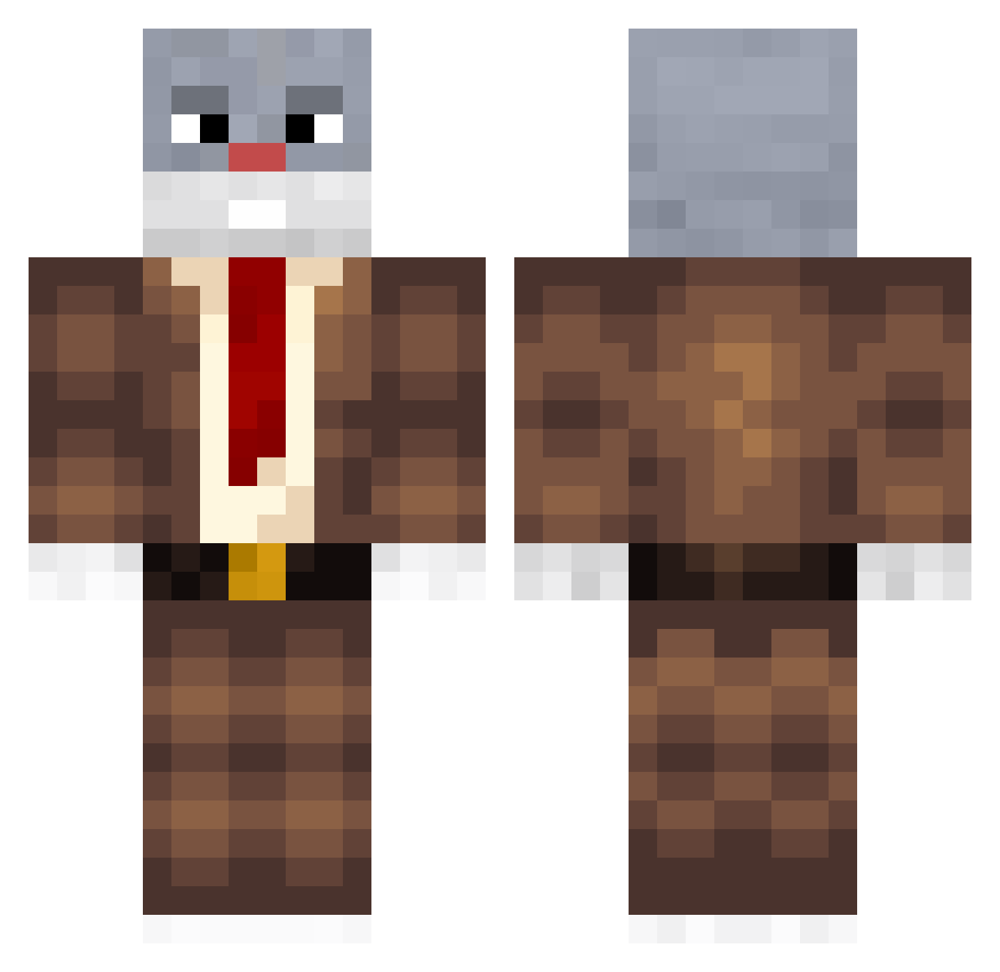 r0ugewabbit Minecraft skin, front and back view