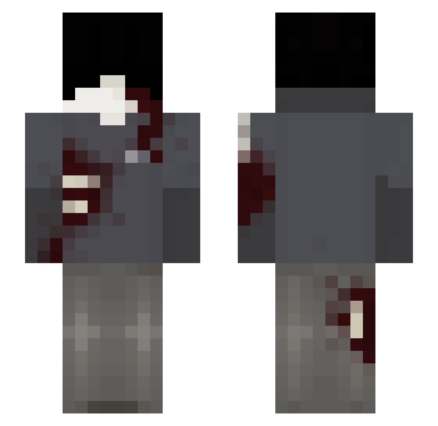 T0easy4My Minecraft skin, front and back view