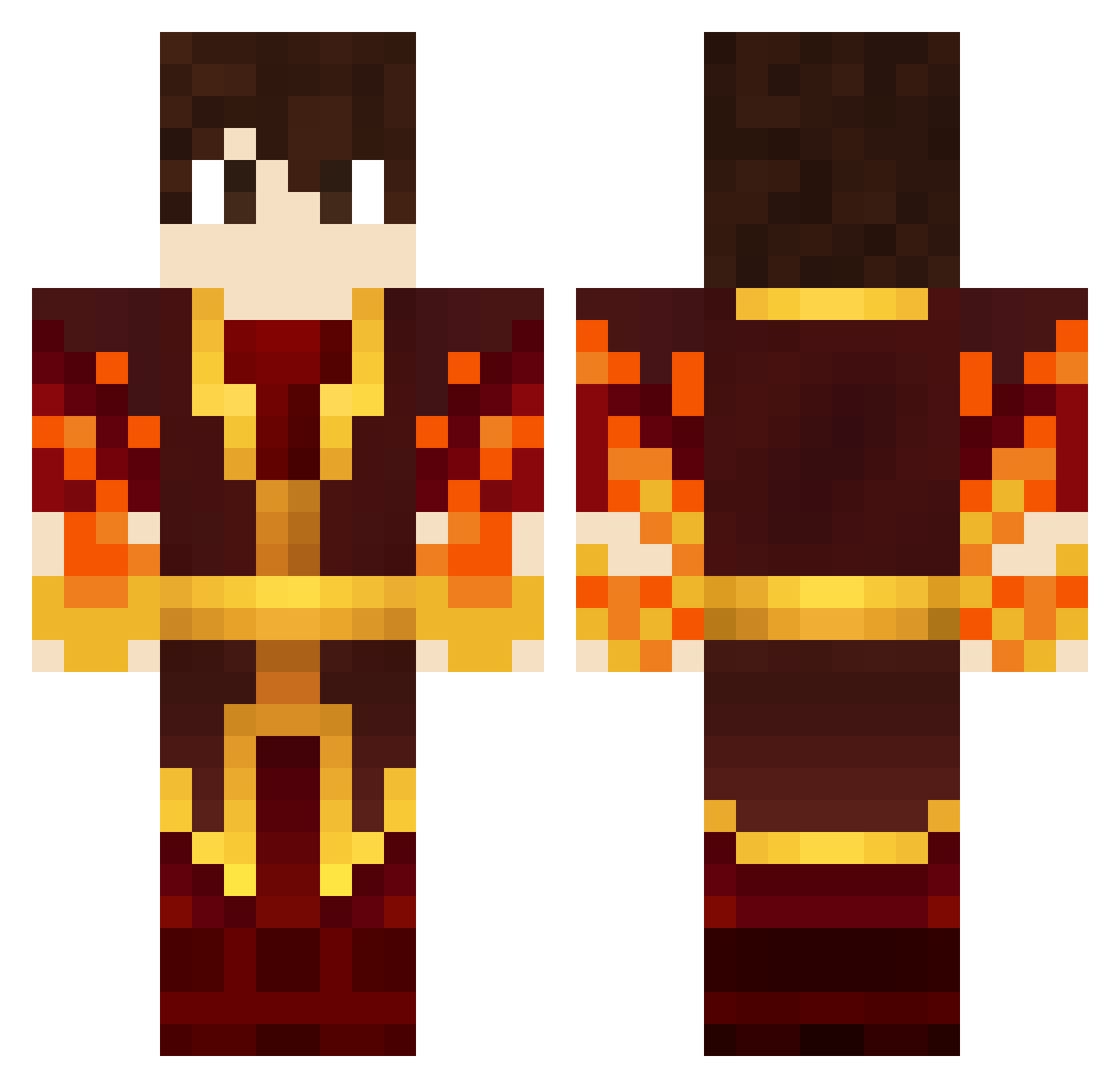 Horatios Minecraft skin, front and back view