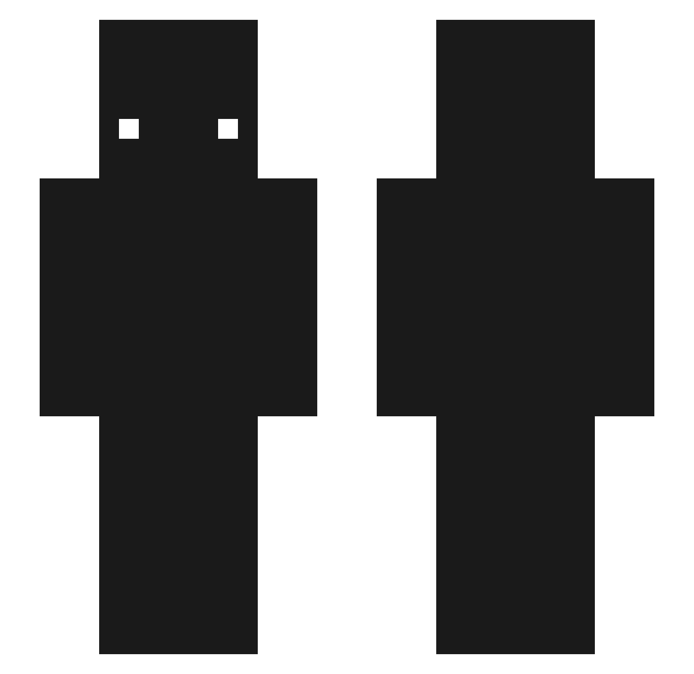 tvbox_ Minecraft skin, front and back view